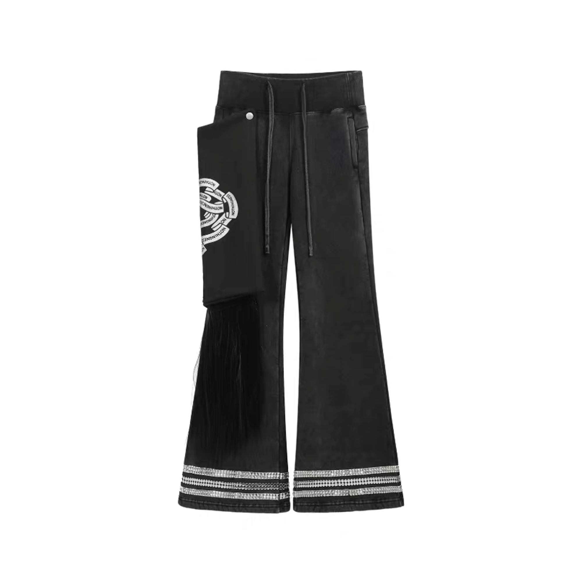 NOTHINGNESS WORLD Washed Pocket-Panel Flare Sweatpants, premium urban and streetwear designers apparel on PROJECTISR.com, NOTHINGNESS WORLD