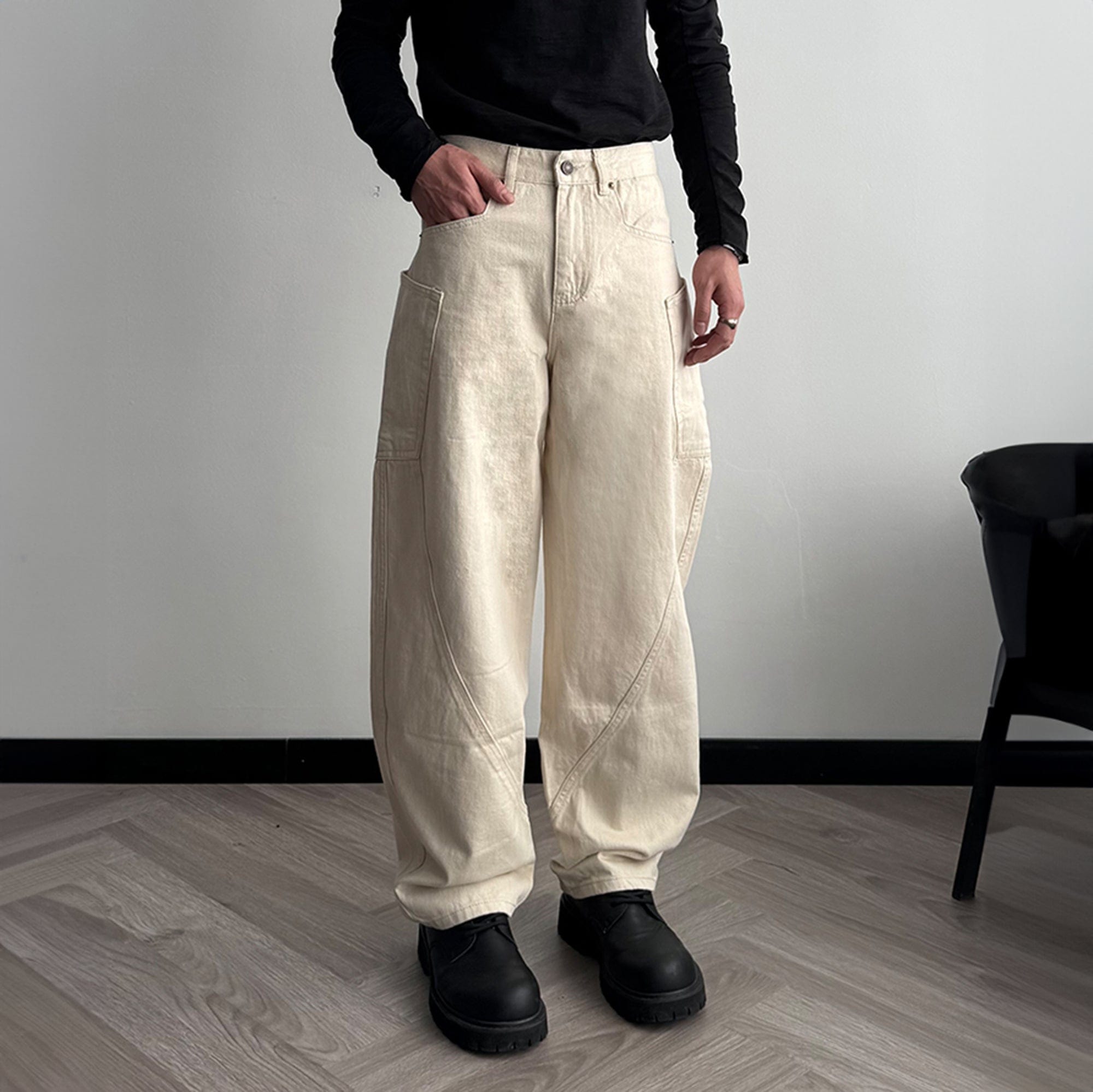 KREATE Curve Panel Wide-Leg Pants, premium urban and streetwear designers apparel on PROJECTISR.com, KREATE