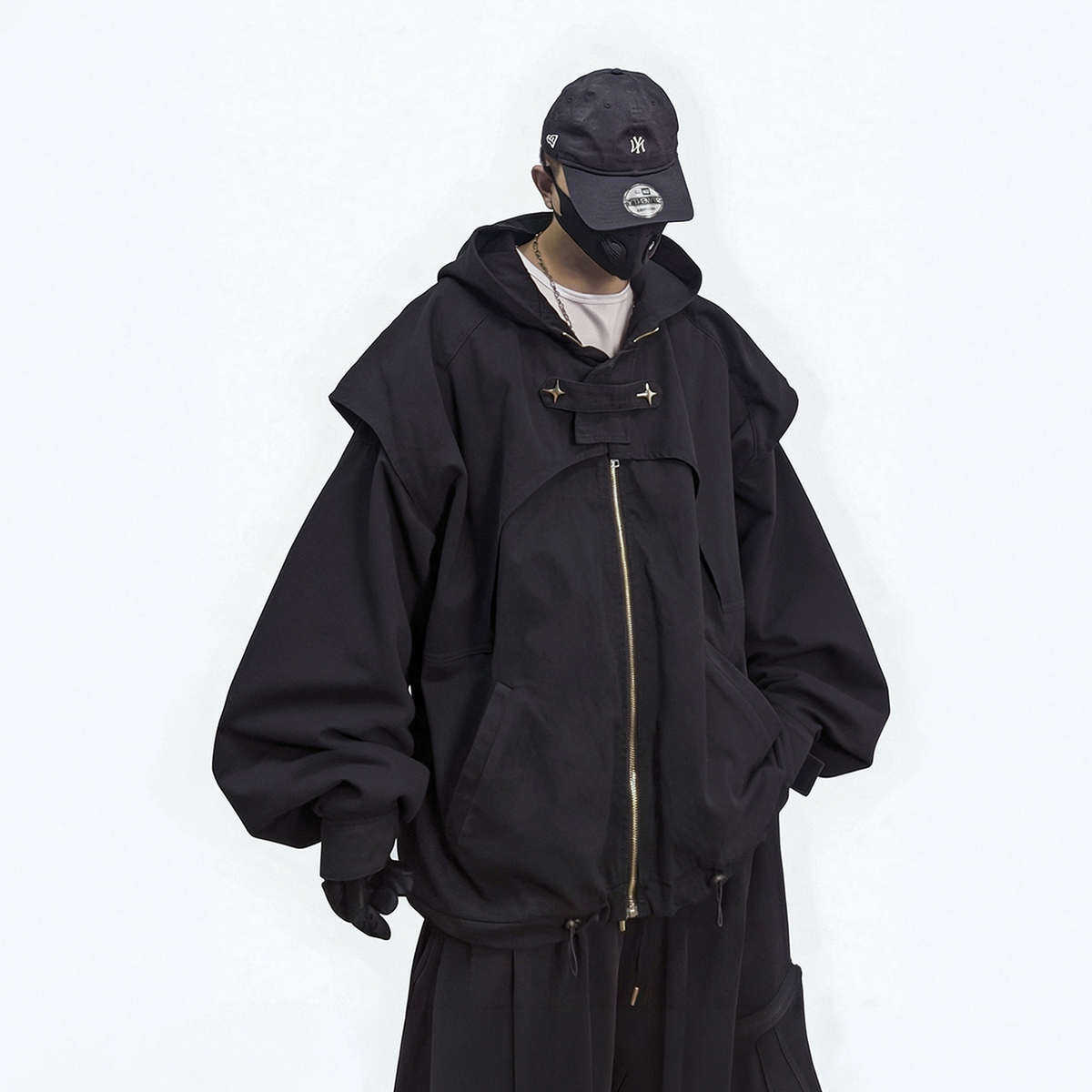 UUCSCC Retro Hip-Hop Oversized Hooded Jacket, premium urban and streetwear designers apparel on PROJECTISR.com, UUCSCC