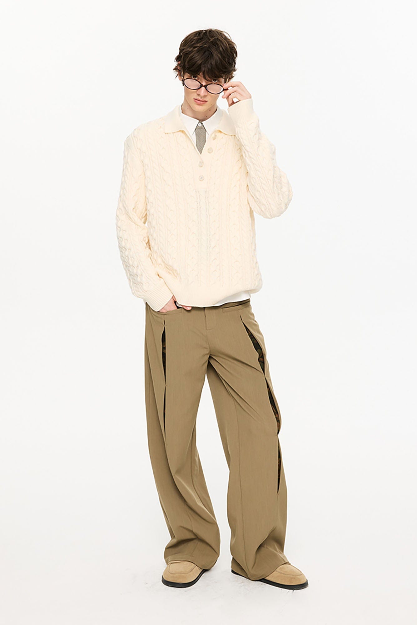 KREATE Cable Knit Polo Sweater, premium urban and streetwear designers apparel on PROJECTISR.com, KREATE