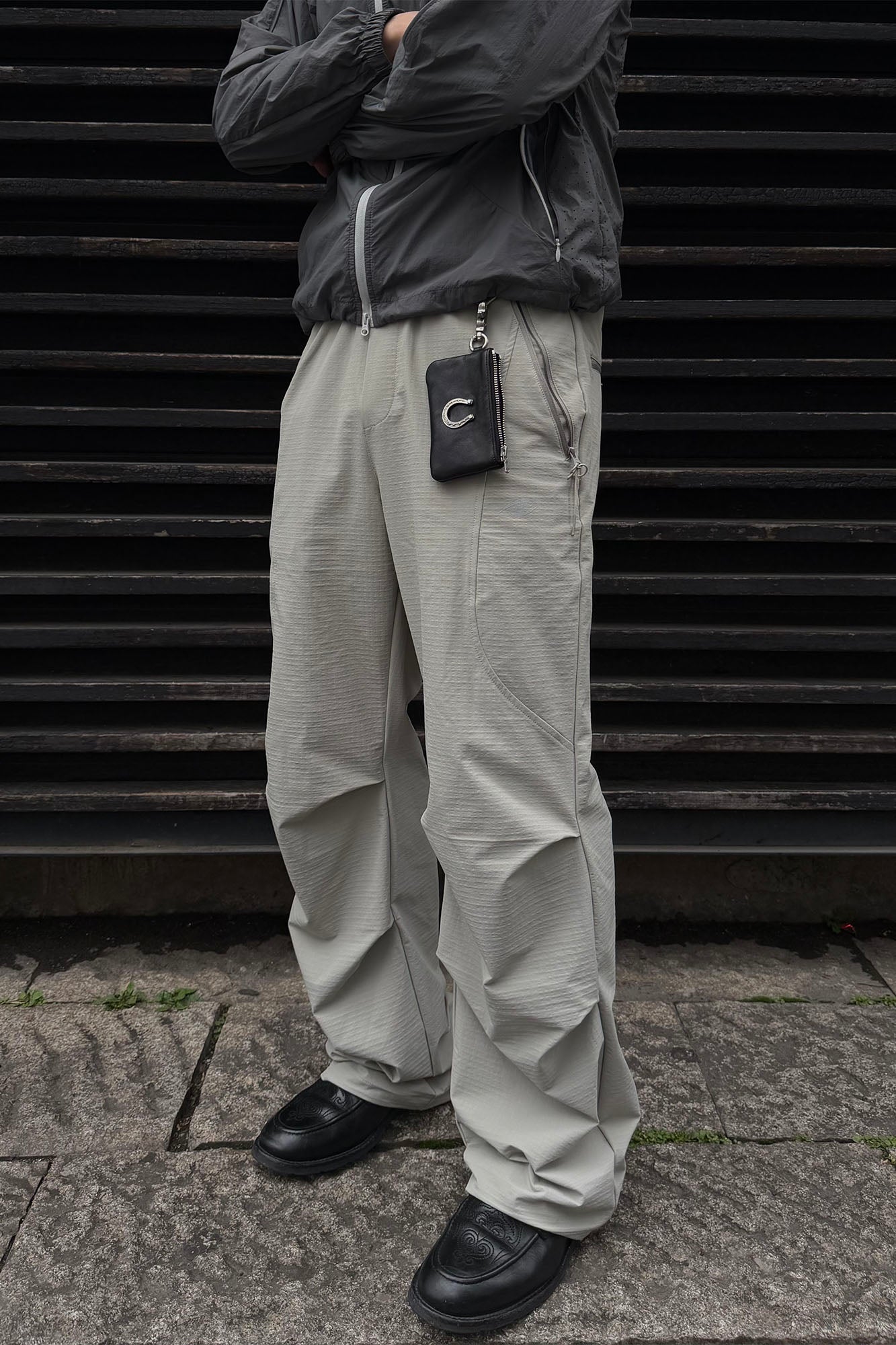 CATSSTAC Curved-Panel Softshell Straight-Leg Pants, premium urban and streetwear designers apparel on PROJECTISR.com, CATSSTAC