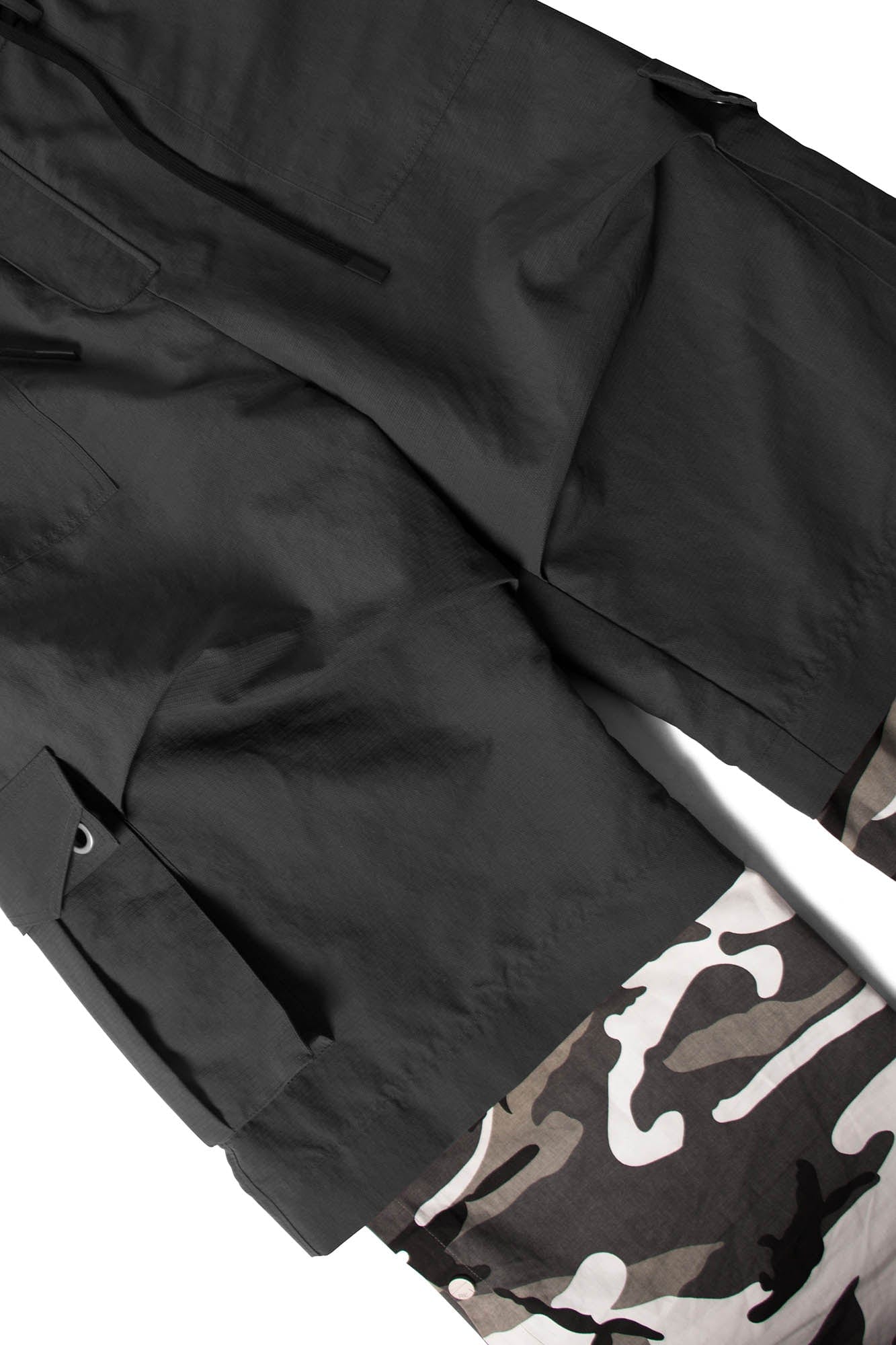 RELABEL Multi-Way Convertible Camo-Leg Cargo Pants, premium urban and streetwear designers apparel on PROJECTISR.com, RELABEL