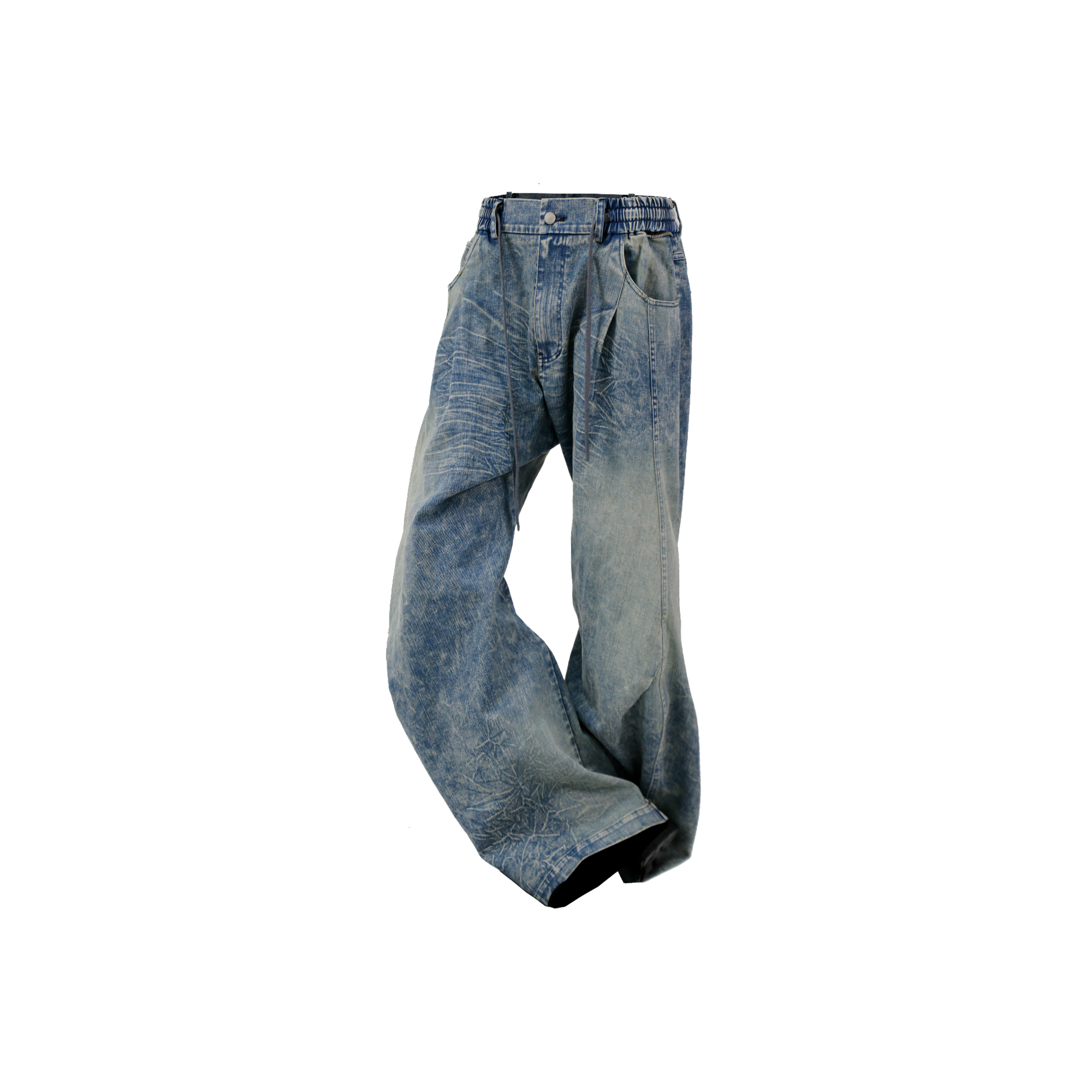 RELABEL Washed Curved-Blade Jeans