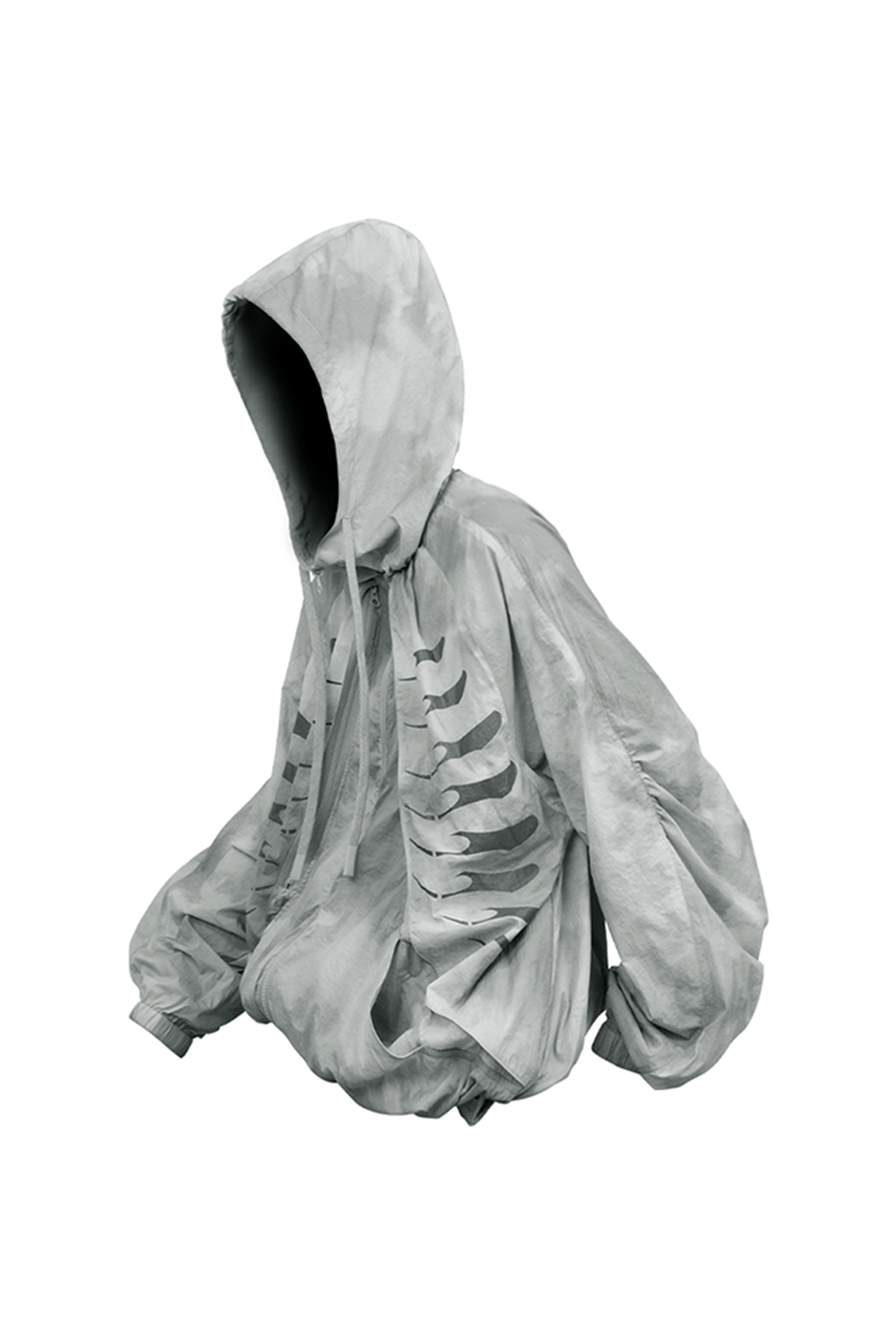 RELABEL Acid-Wash Balloon Hem Hooded Jacket Black, premium urban and streetwear designers apparel on PROJECTISR.com, RELABEL