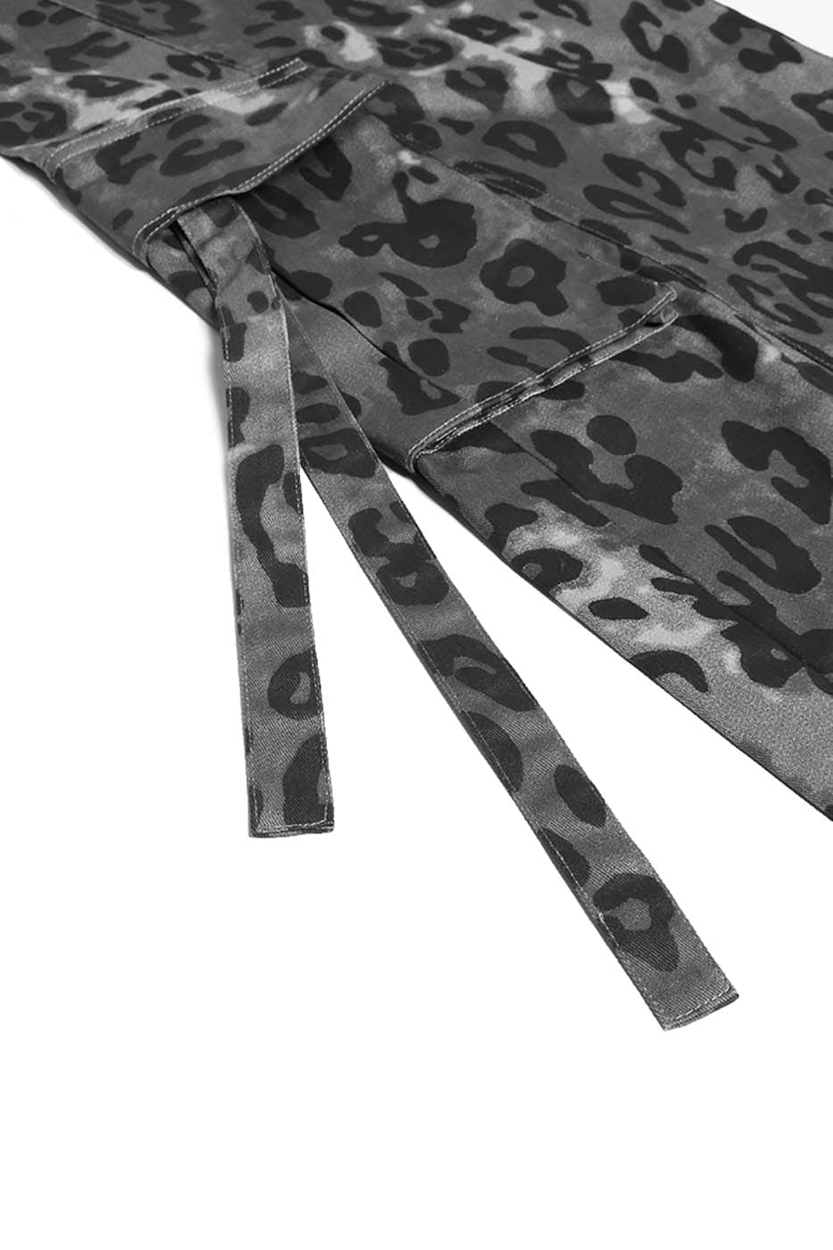 RELABEL Leopard Multi-Pocket Ribbon Cargo Pants, premium urban and streetwear designers apparel on PROJECTISR.com, RELABEL