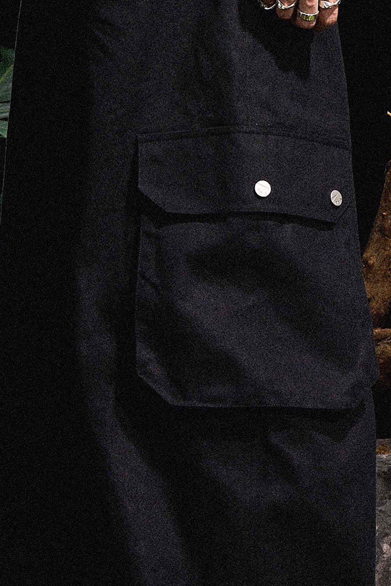 RELABEL Detachable Scarf Pleated Waxed Wide-Leg Cargo, premium urban and streetwear designers apparel on PROJECTISR.com, RELABEL