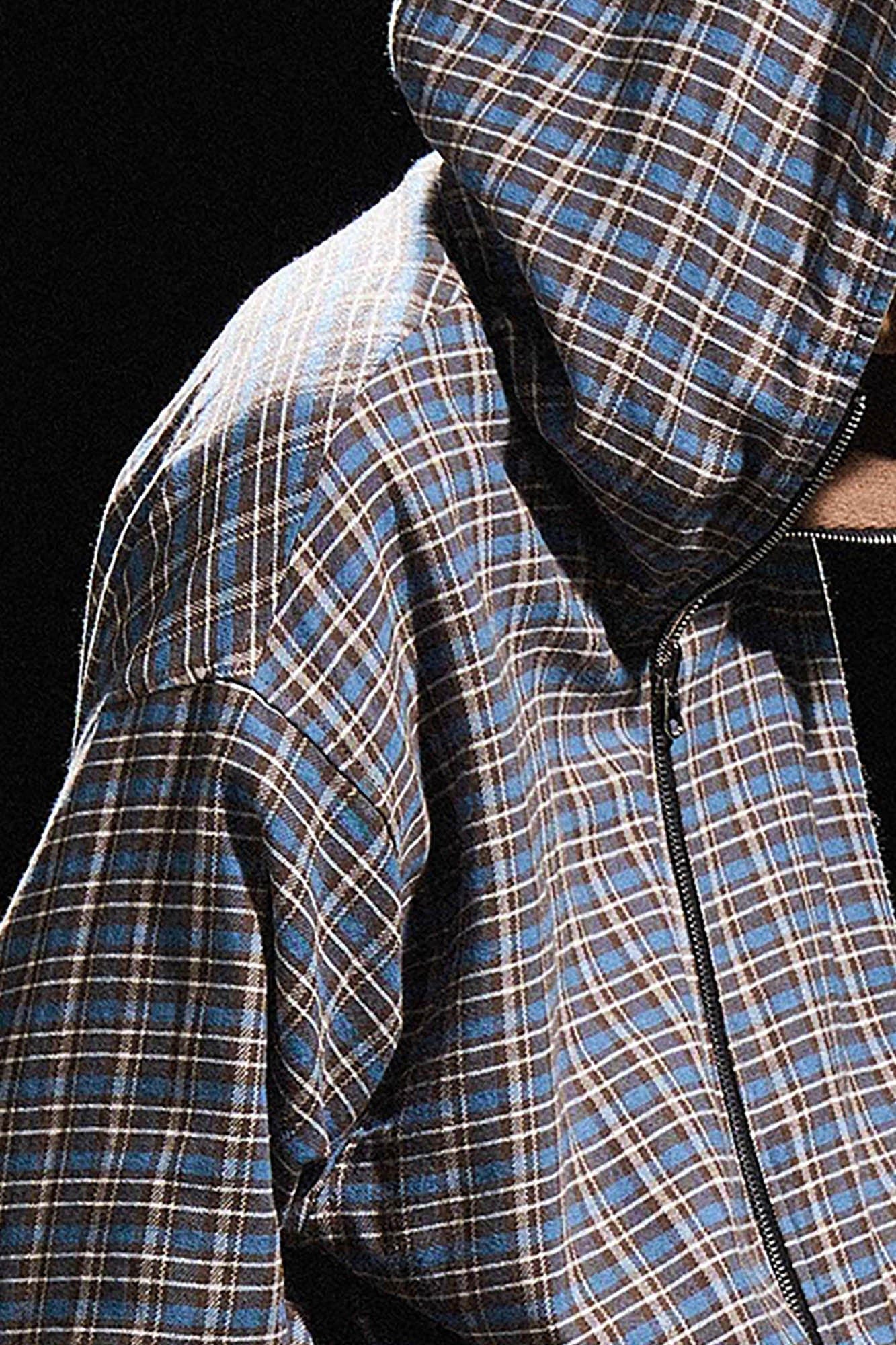 RELABEL Pupa Reversible Plaid Hooded Jacket, premium urban and streetwear designers apparel on PROJECTISR.com, RELABEL