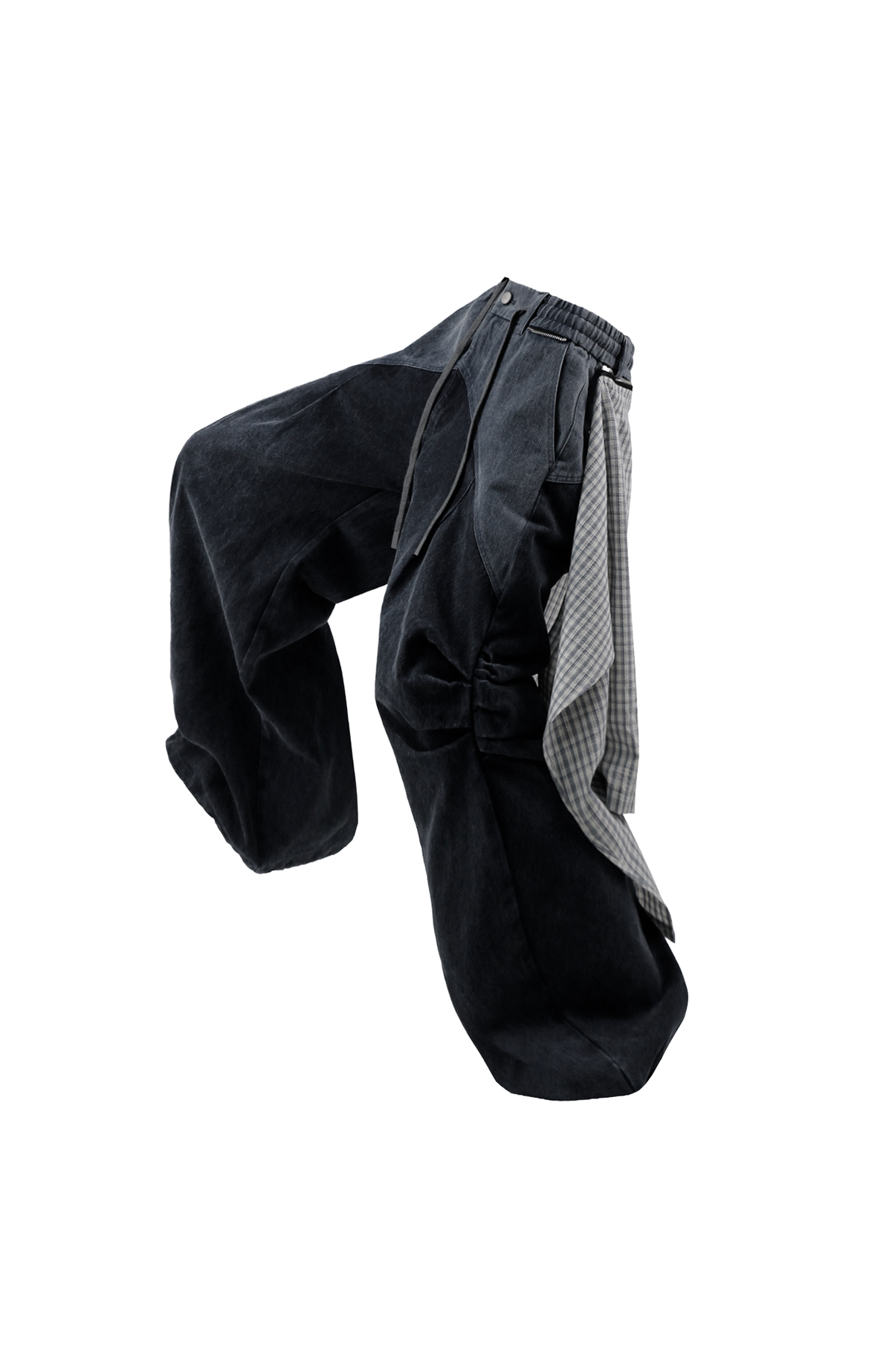 RELABEL Detachable Washed Pleated Jeans