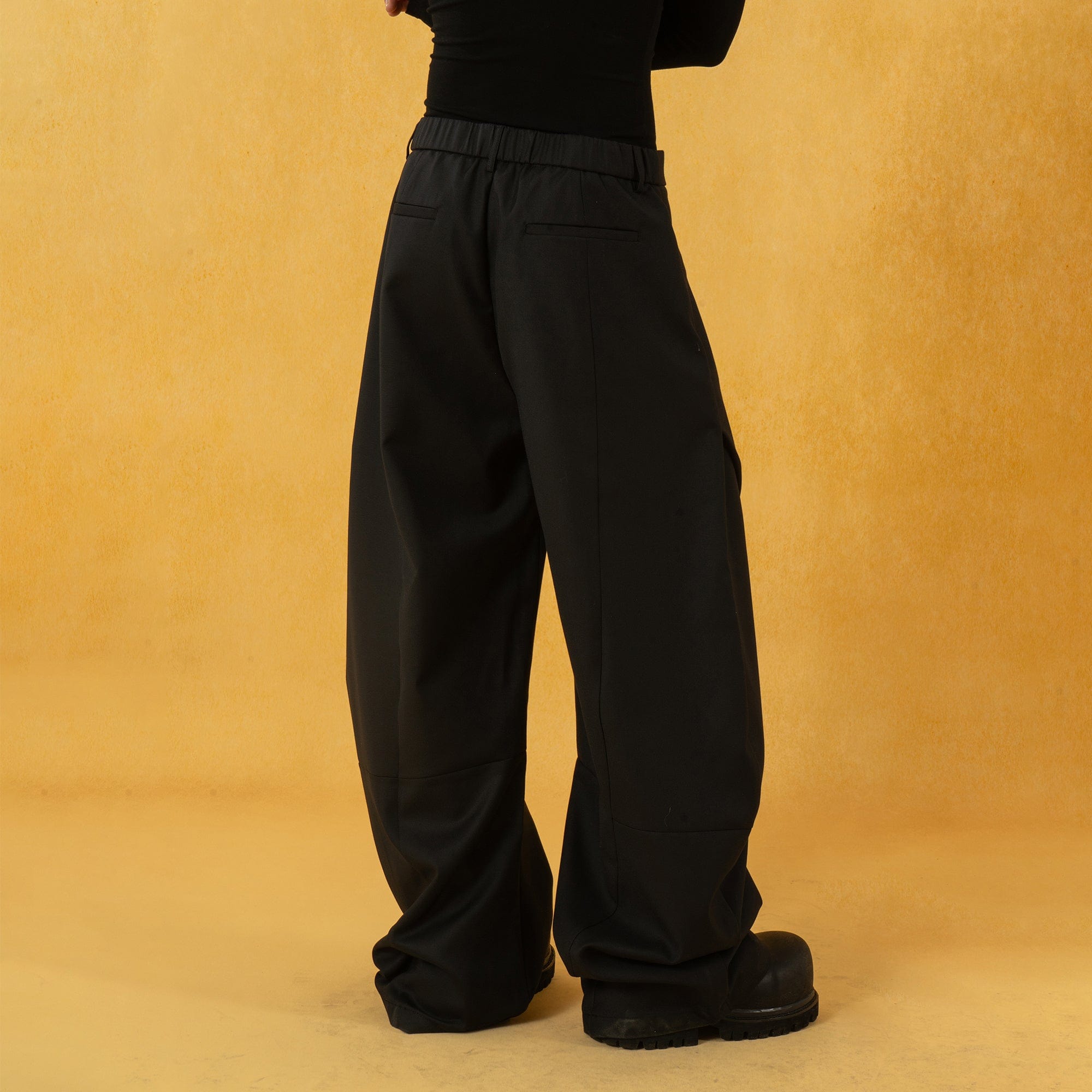 CLP Curved Crinkled Floor-Length Trousers, premium urban and streetwear designers apparel on PROJECTISR.com, CLP