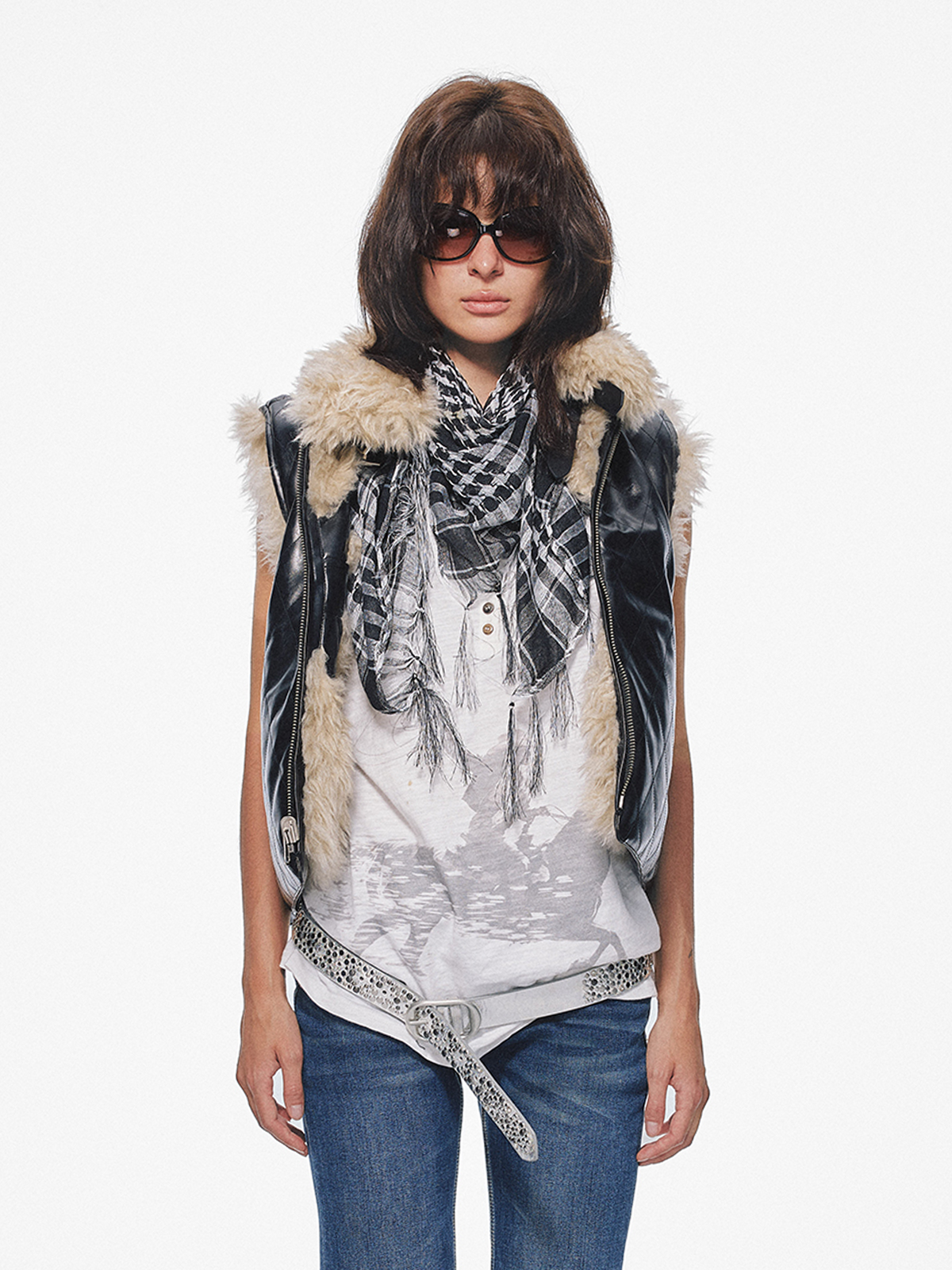 TRECLUB Plaid Frayed Balaclava Scarf, premium urban and streetwear designers apparel on PROJECTISR.com, TRECLUB