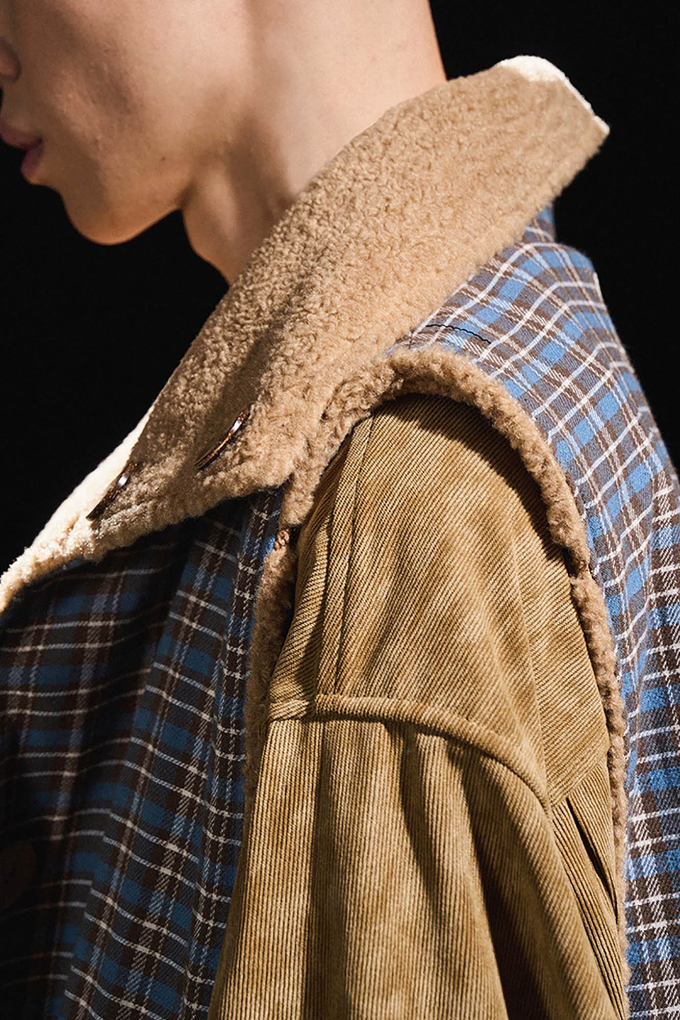 RELABEL Pupa Reversible Plaid Fleece Vest, premium urban and streetwear designers apparel on PROJECTISR.com, RELABEL