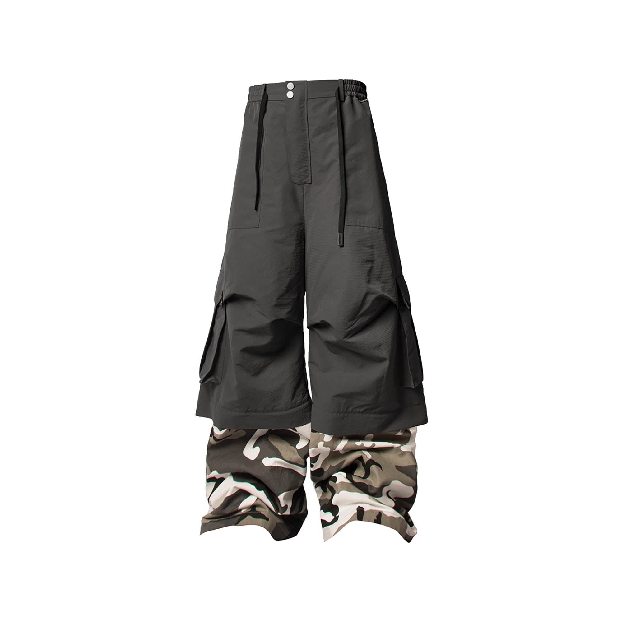 RELABEL Multi-Way Convertible Camo-Leg Cargo Pants, premium urban and streetwear designers apparel on PROJECTISR.com, RELABEL