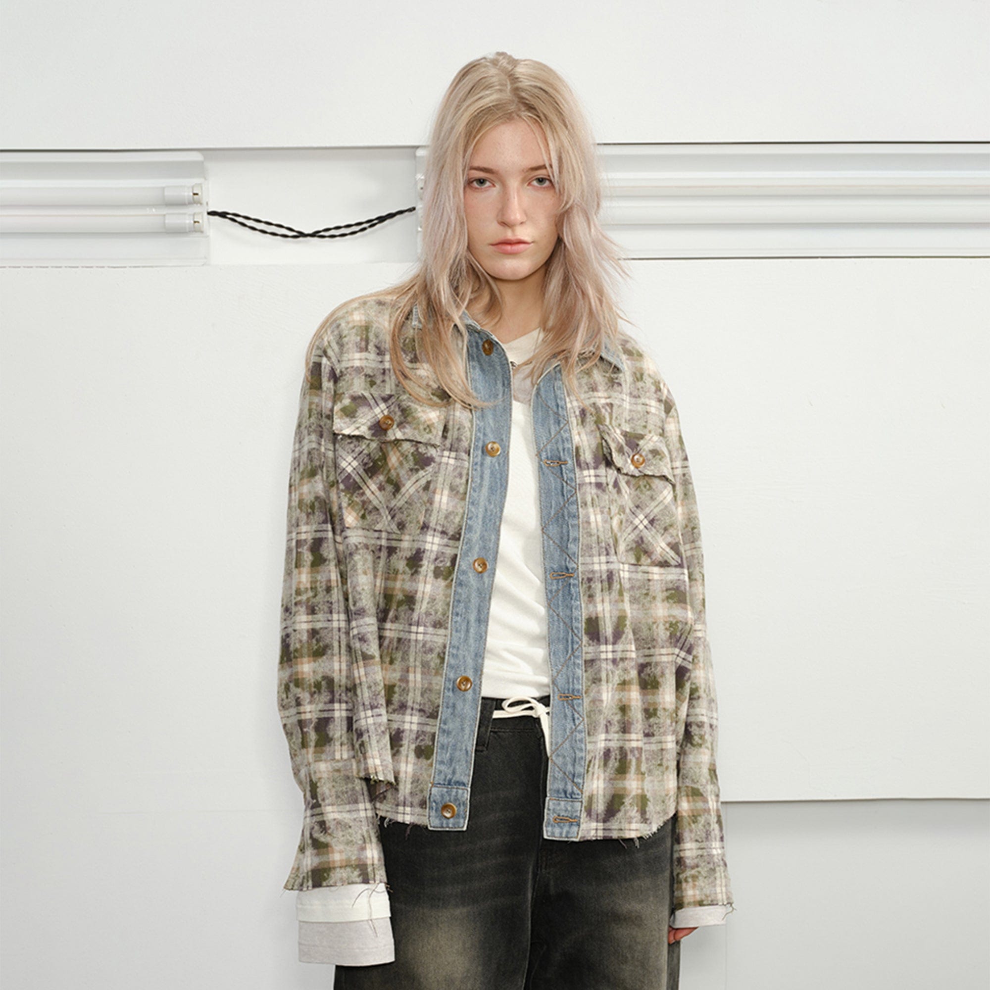 KREATE Denim Spliced Macarons Jacket