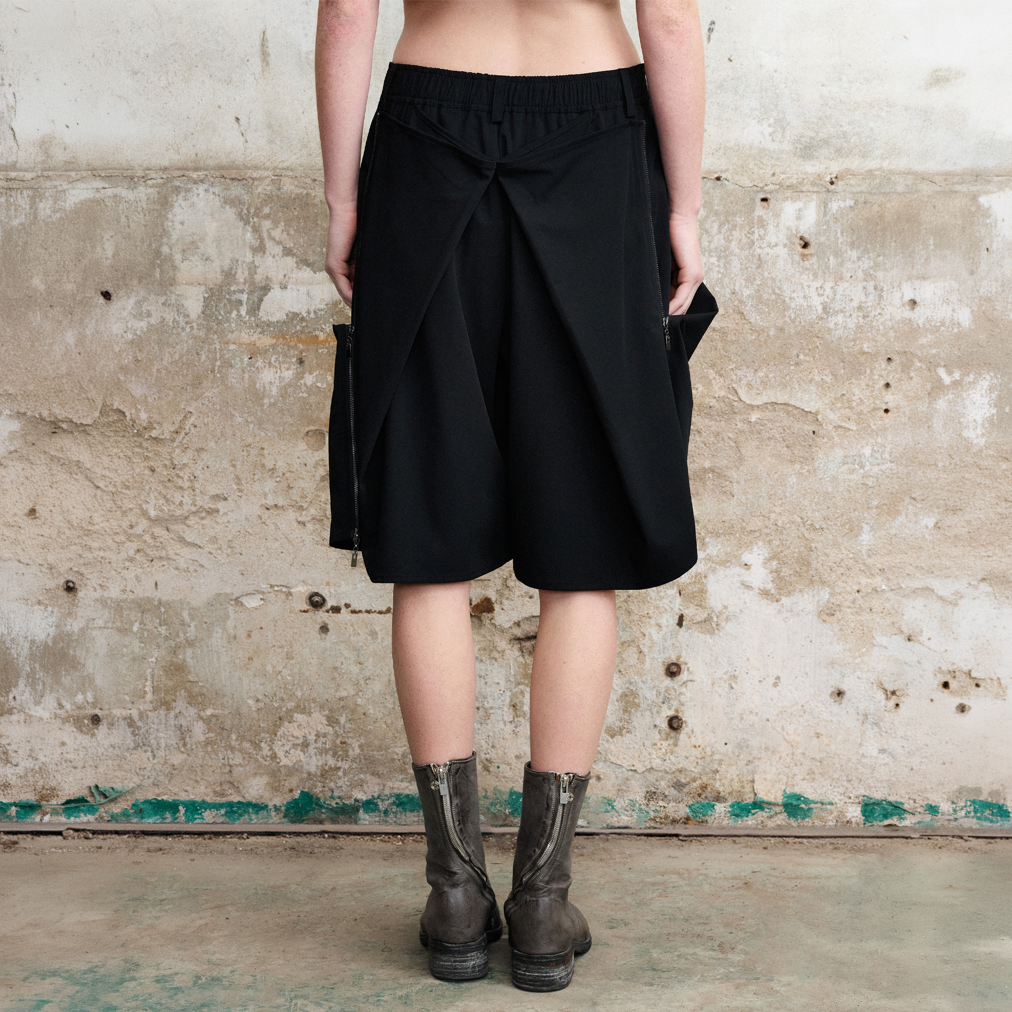 ILNya Nieternite Nifutur Deconstructed Panel Shorts, premium urban and streetwear designers apparel on PROJECTISR.com, ILNya Nieternite Nifutur