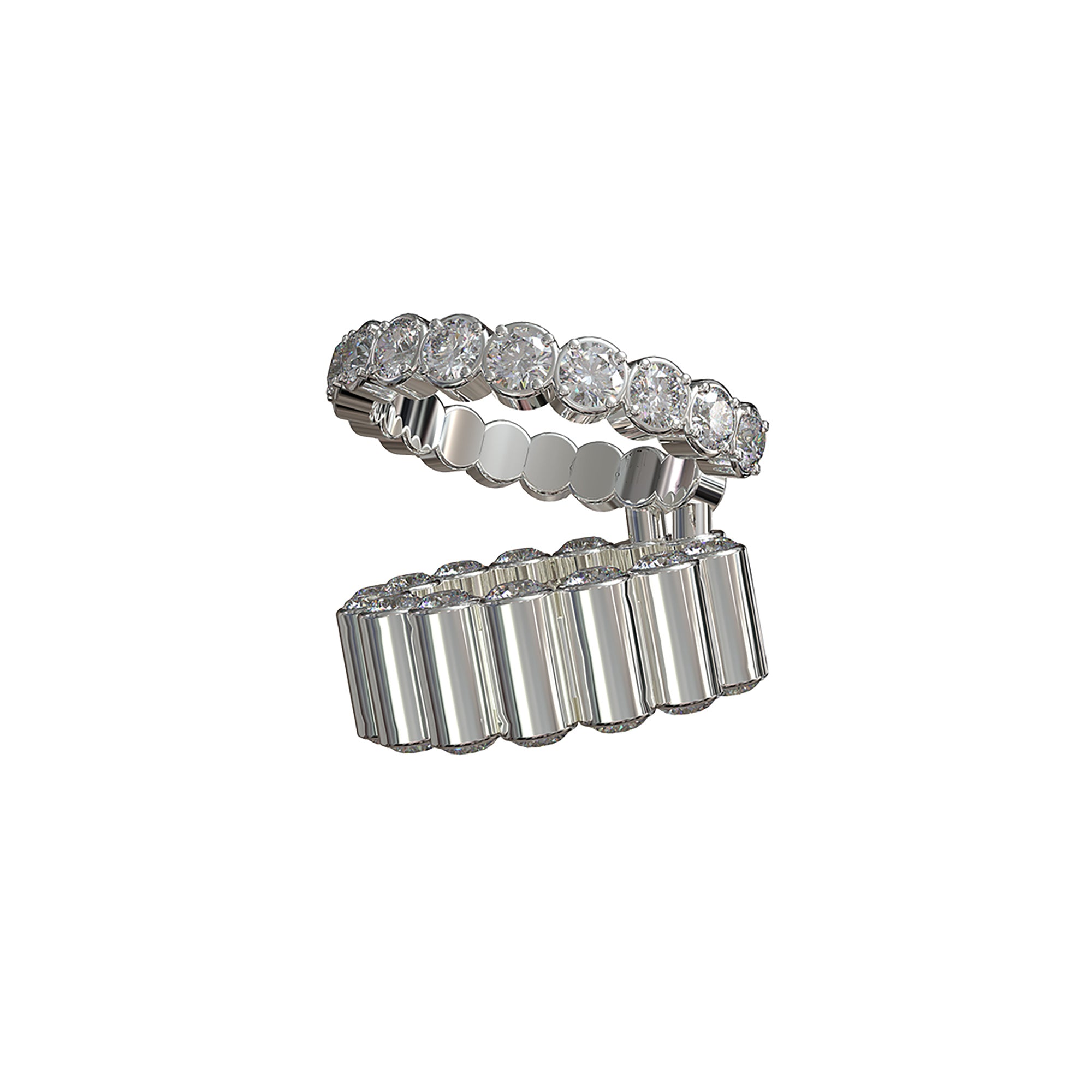YURITAN Stacked Tube Diamond Ear Cuff