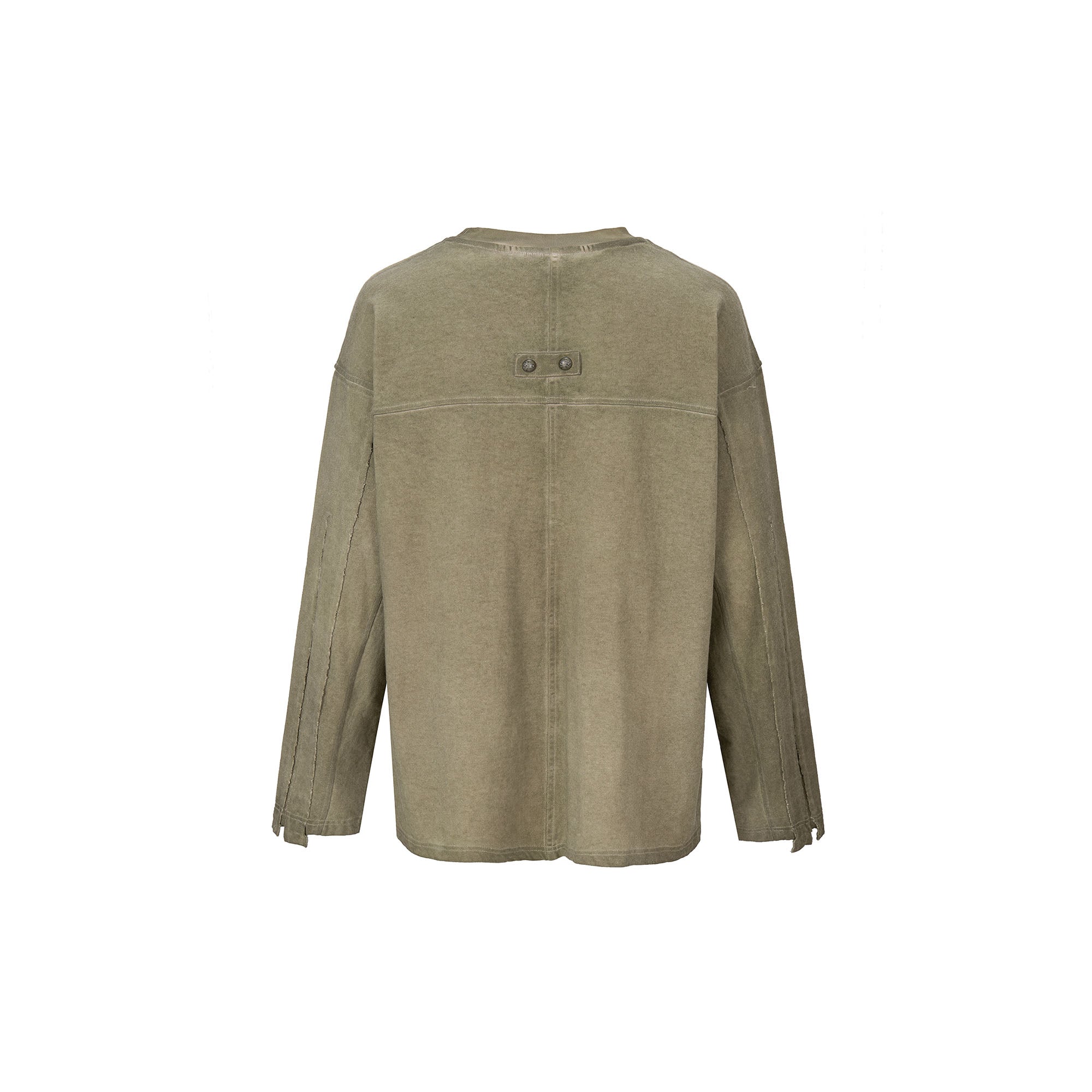 F2CE Distressed Panel-Stitched Long-Sleeve Tee
