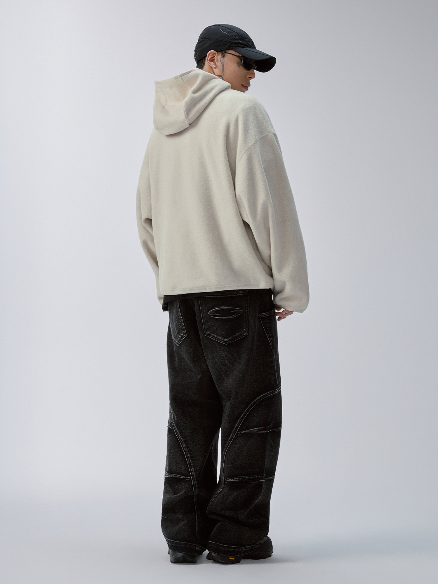 F2CE Washed Deconstructed Oversized Denim Cargo Pants