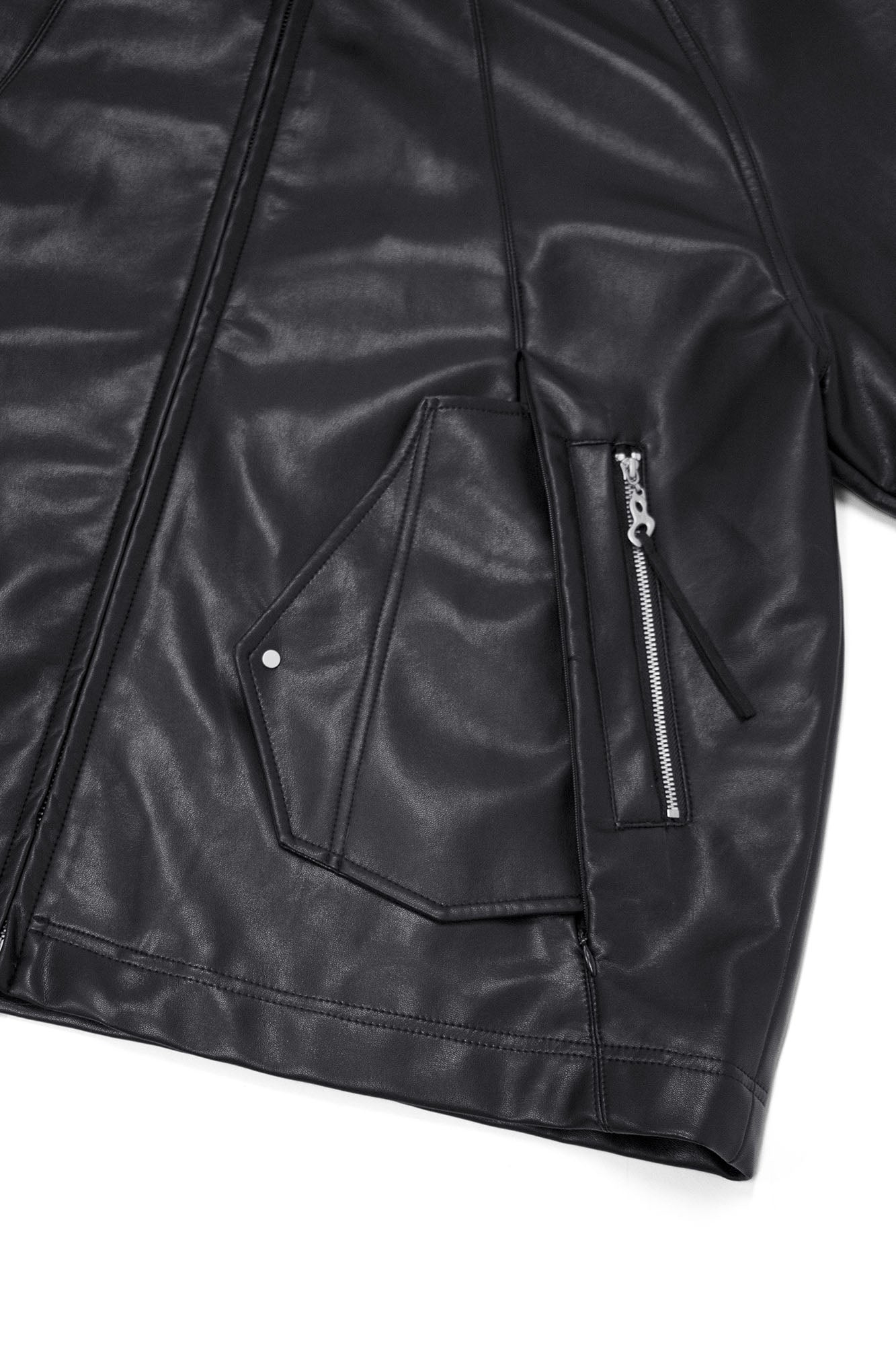 RELABEL Multi-Pocket Faux Leather Oversized Jacket