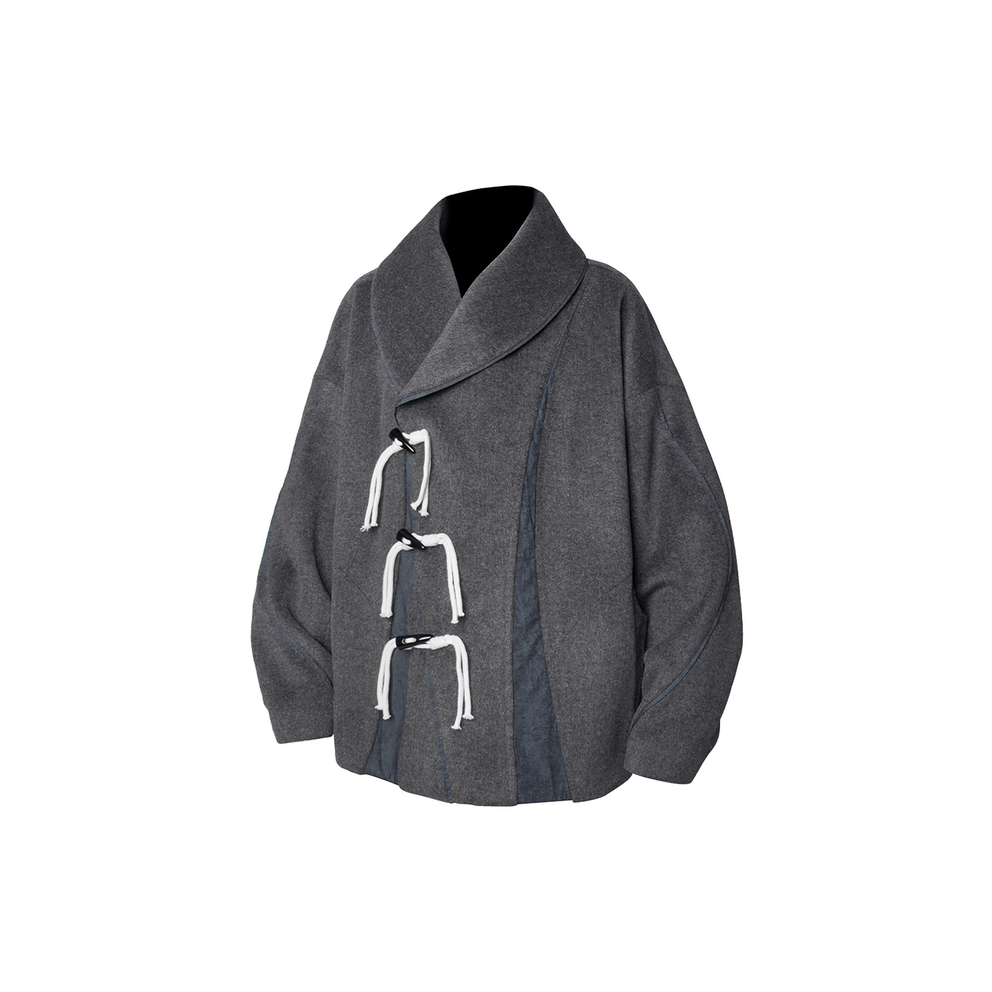 RELABEL Asym Wool-Blend Curved Panel Jacket
