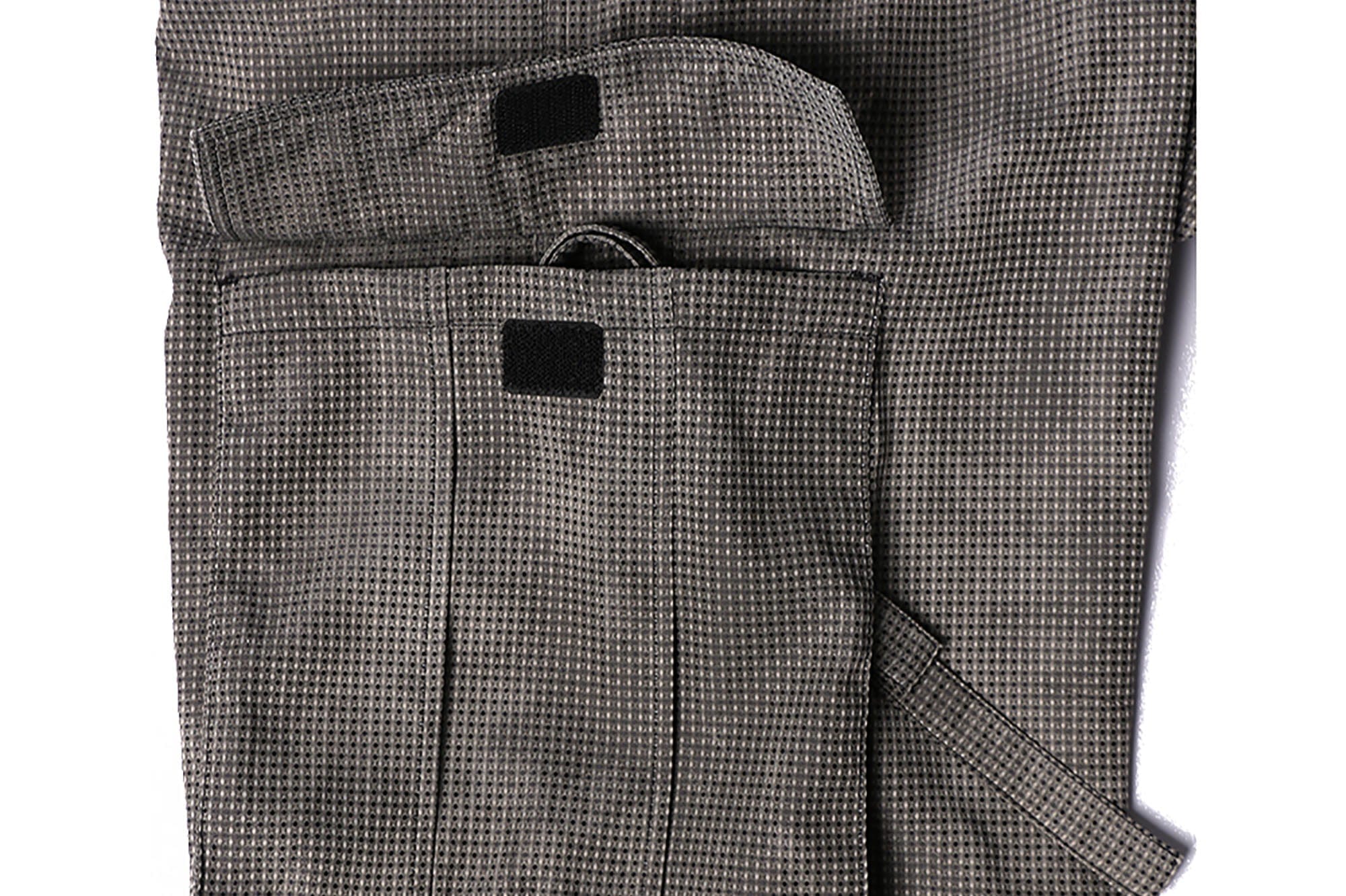 RELABEL Mini Checker Multi-Pocket Strap Pleated Cargo Pants Dark Gray, premium urban and streetwear designers apparel on PROJECTISR.com, RELABEL