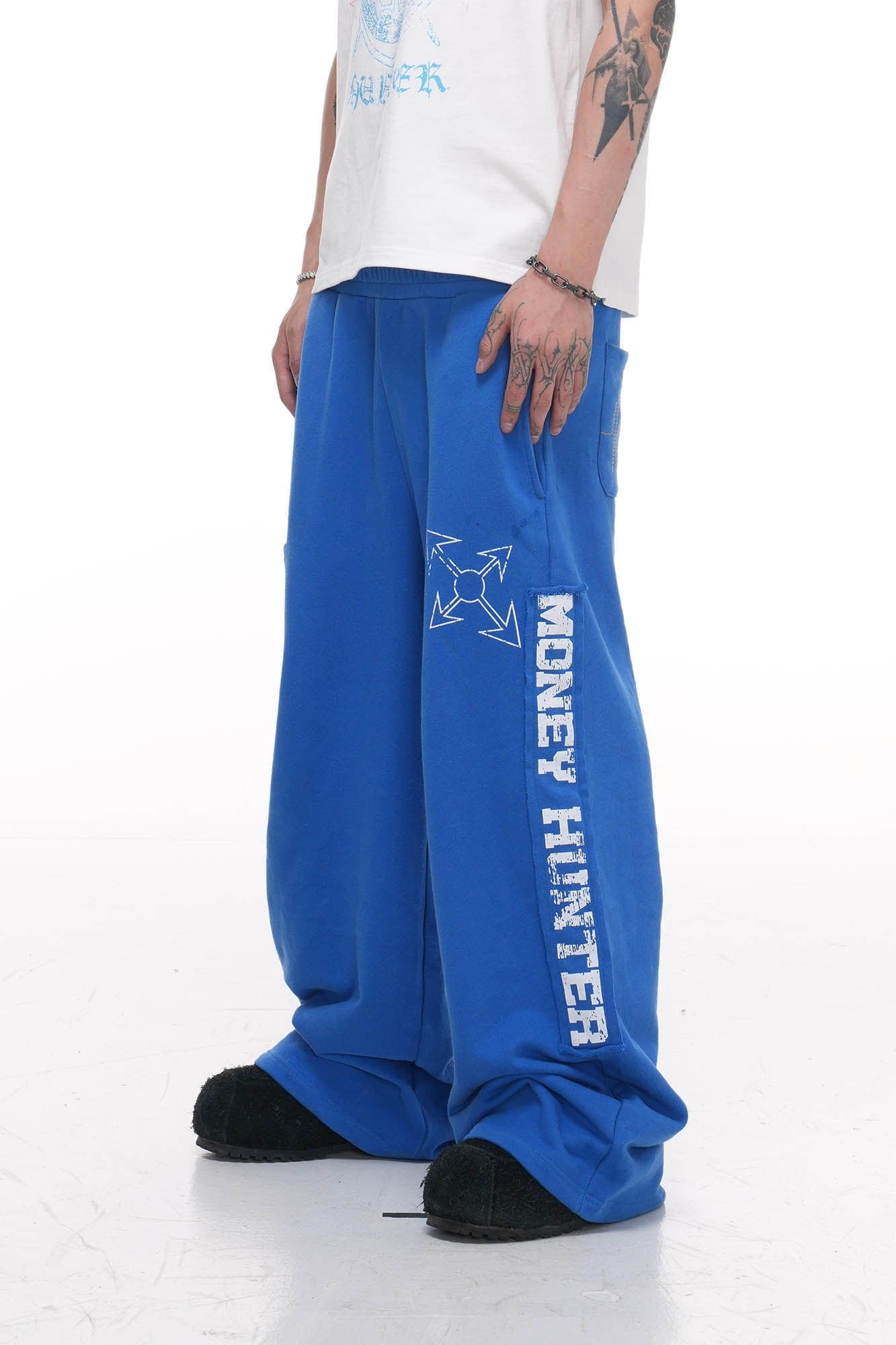 PHANTOMHUNTER Double-Waist Graphics Embroidered Baggy Sweatpants