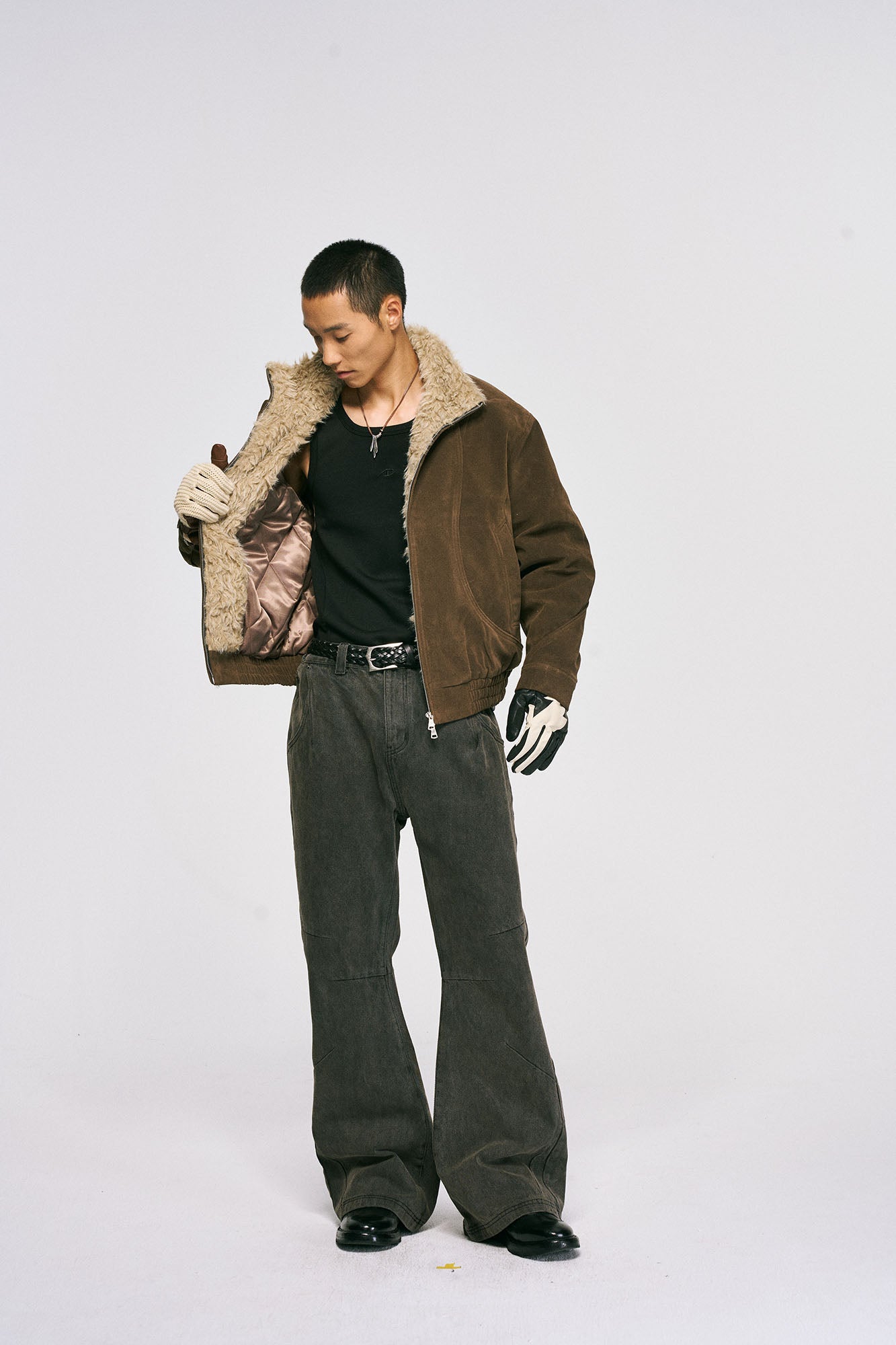 CATSSTAC Curved Panel Suede Jacket, premium urban and streetwear designers apparel on PROJECTISR.com, CATSSTAC