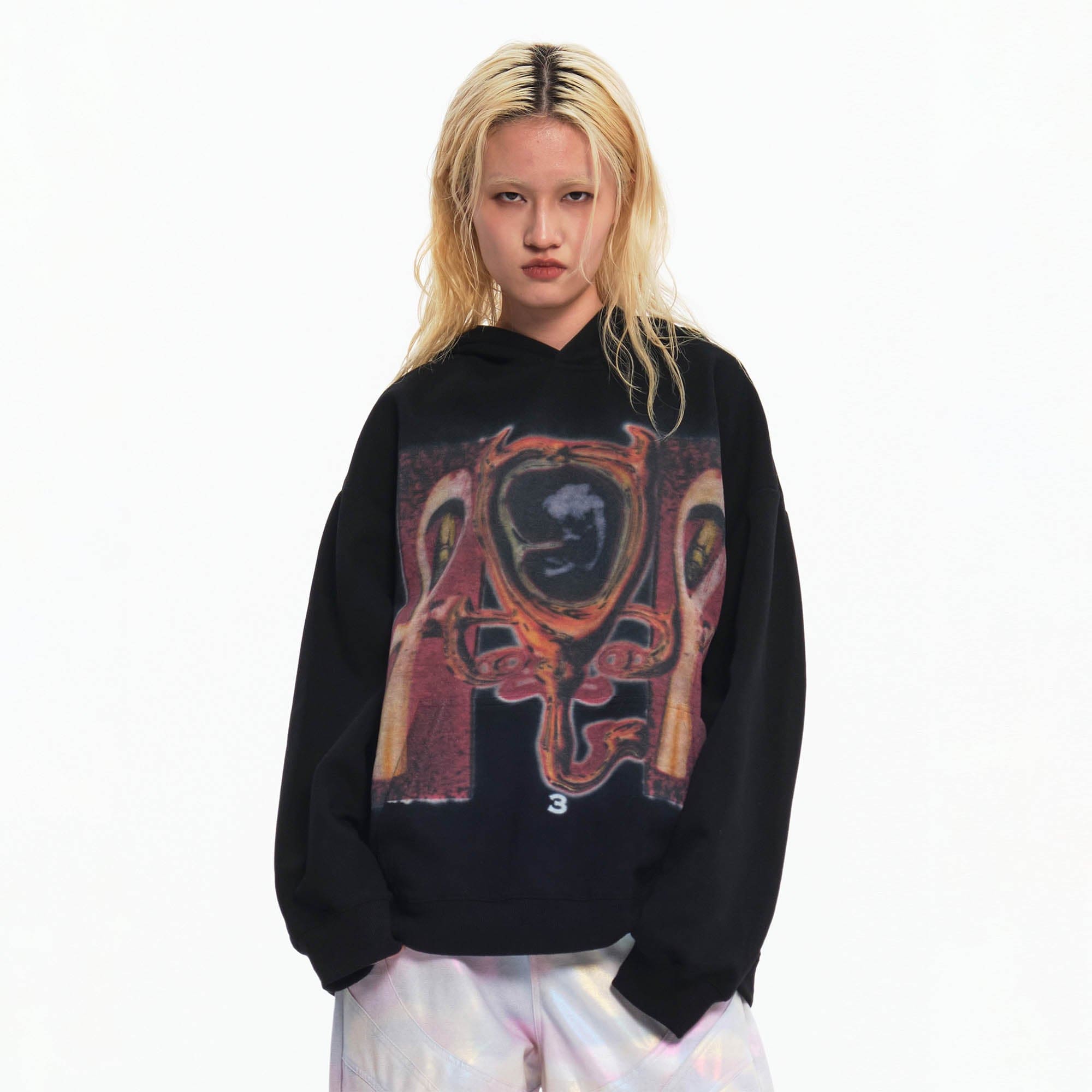 EMBRYO Cave Cross Graphics Hoodie, premium urban and streetwear designers apparel on PROJECTISR.com, EMBRYO