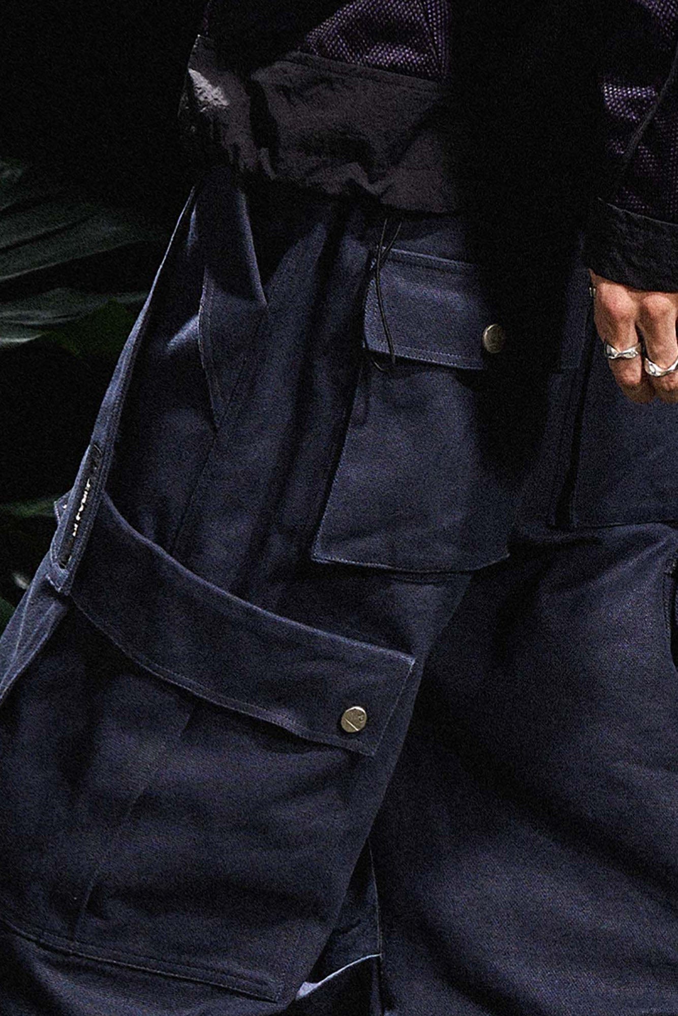 RELABEL Multi-Pocket Oversized Workwear Cargo Pants Dark Gray, premium urban and streetwear designers apparel on PROJECTISR.com, RELABEL