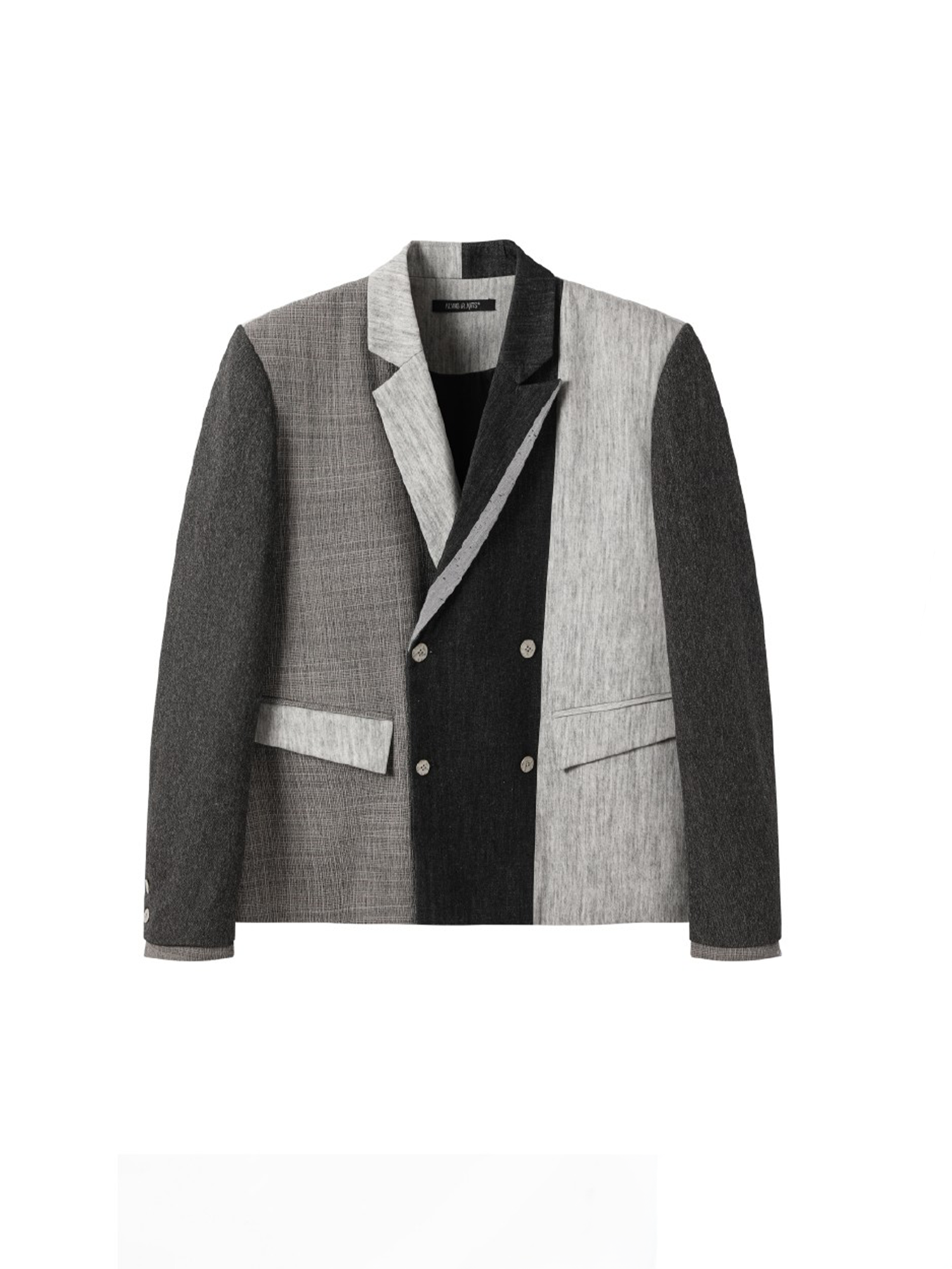 ALVNG AR ANTS Asymmetric Patch Double-Lapel Blazer