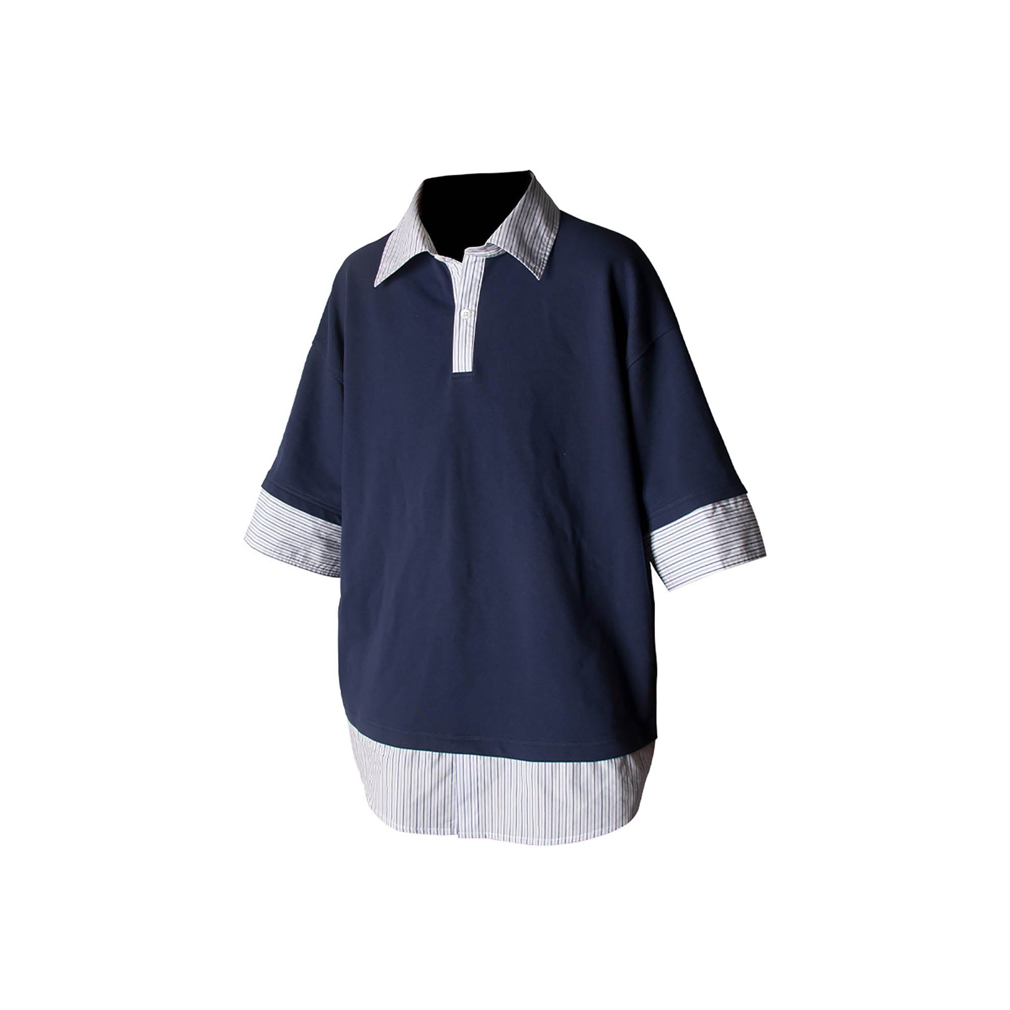 RELABEL Striped Layered Polo T-Shirt