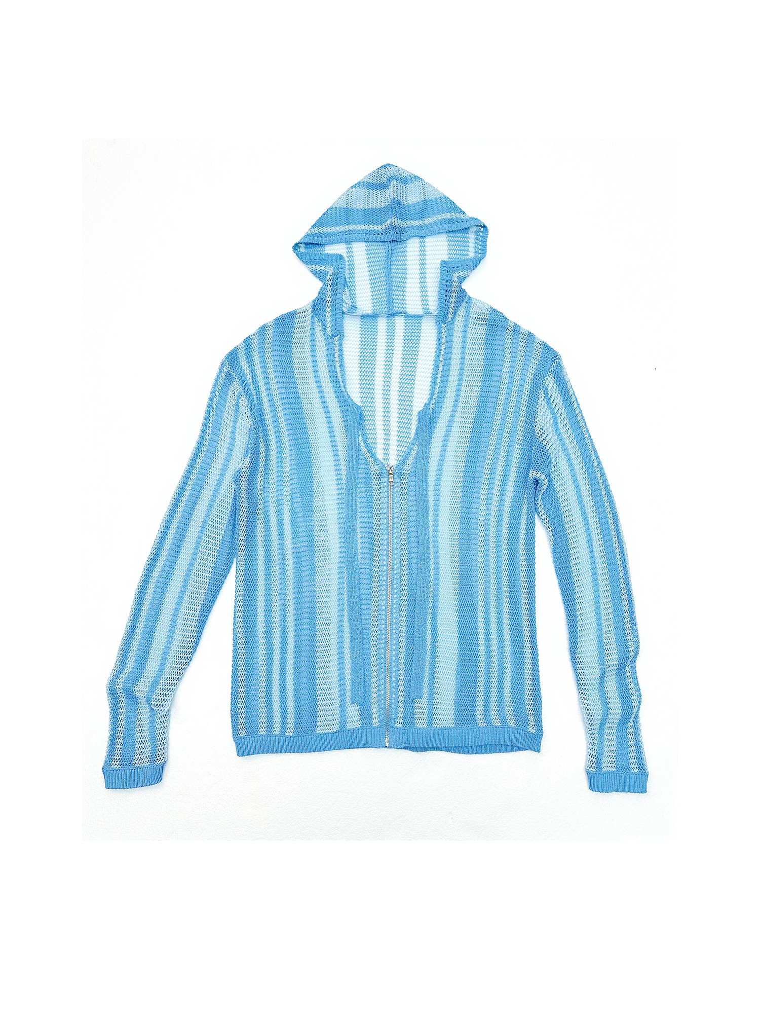 KADAKADA Striped Open-Knit Deep V Hooded Sweater, premium urban and streetwear designers apparel on PROJECTISR.com, KADAKADA