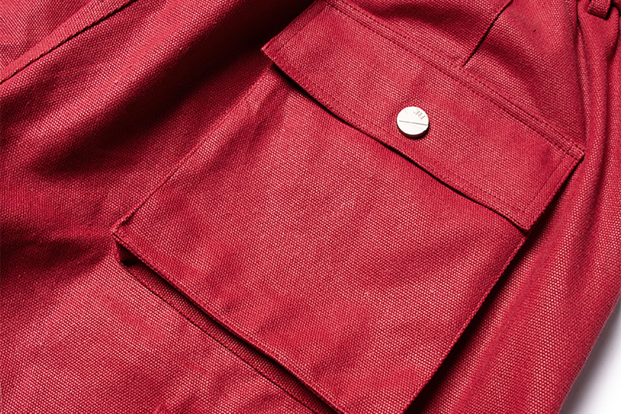 RELABEL Multi-Pocket Oversized Workwear Cargo Pants Red, premium urban and streetwear designers apparel on PROJECTISR.com, RELABEL