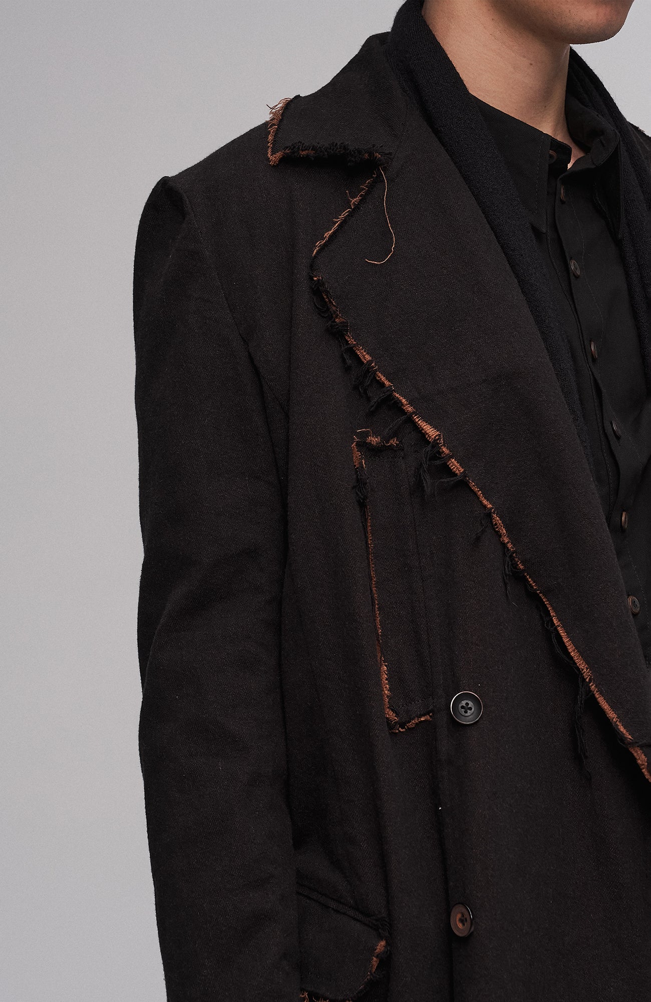 ILNya Nieternite Nifutur Raw-Edge Wool-Blend Longline Coat, premium urban and streetwear designers apparel on PROJECTISR.com, ILNya Nieternite Nifutur
