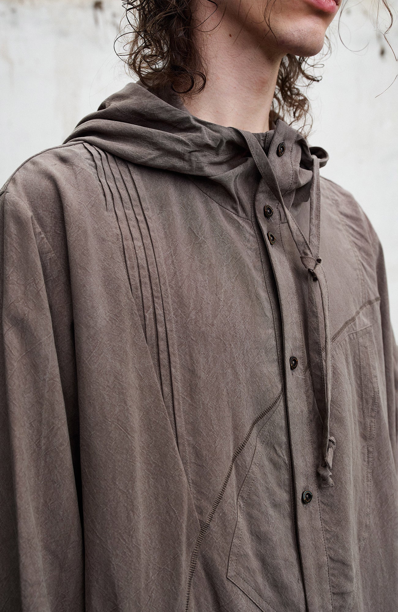 ILNya Nieternite Nifutur Draped Hooded Overshirt, premium urban and streetwear designers apparel on PROJECTISR.com, ILNya Nieternite Nifutur