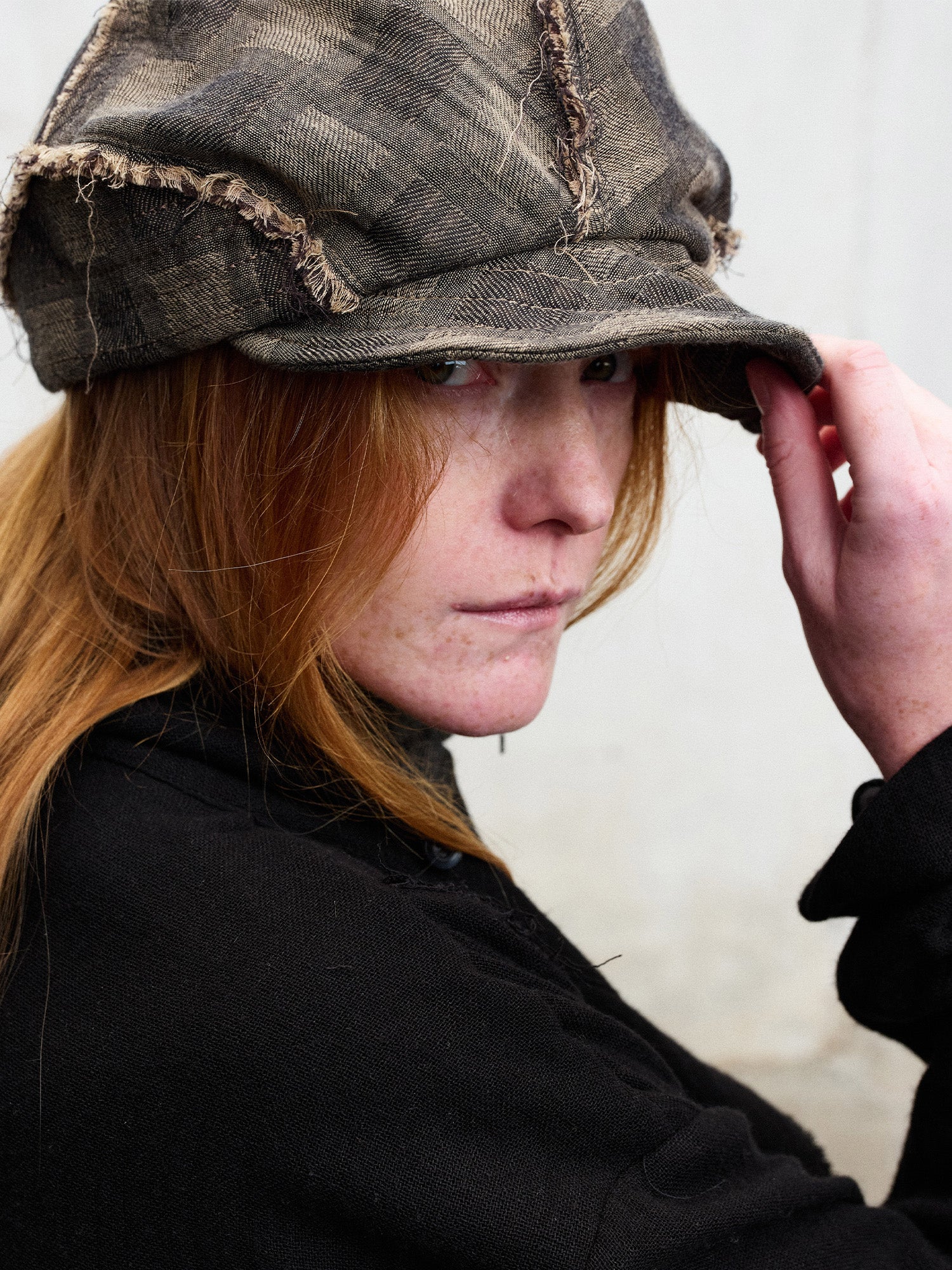 ILNya Nieternite Nifutur Frayed Plaid Spliced Newsboy Cap, premium urban and streetwear designers apparel on PROJECTISR.com, ILNya Nieternite Nifutur