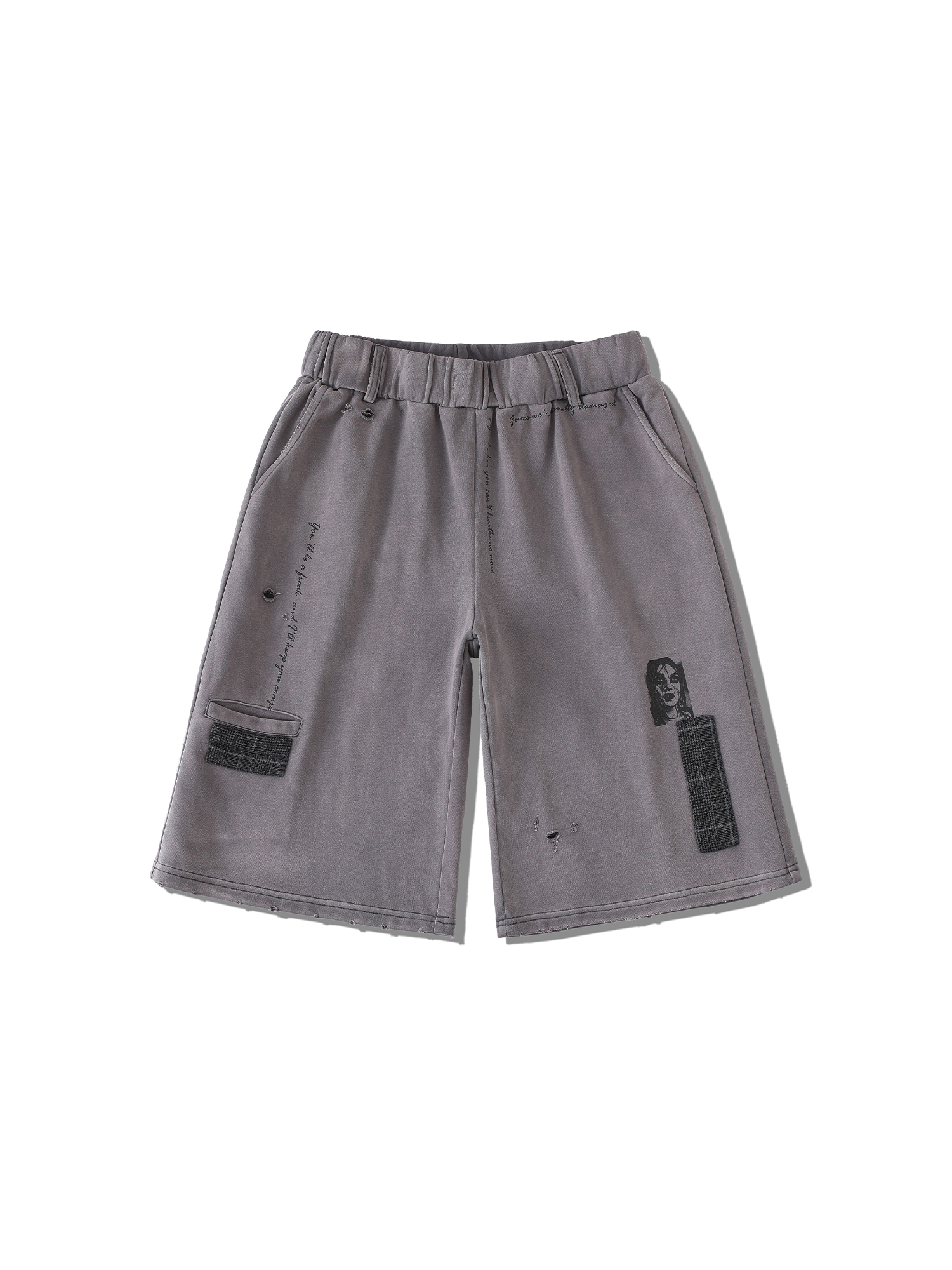 RICHILL Washed Patch Graphic Shorts