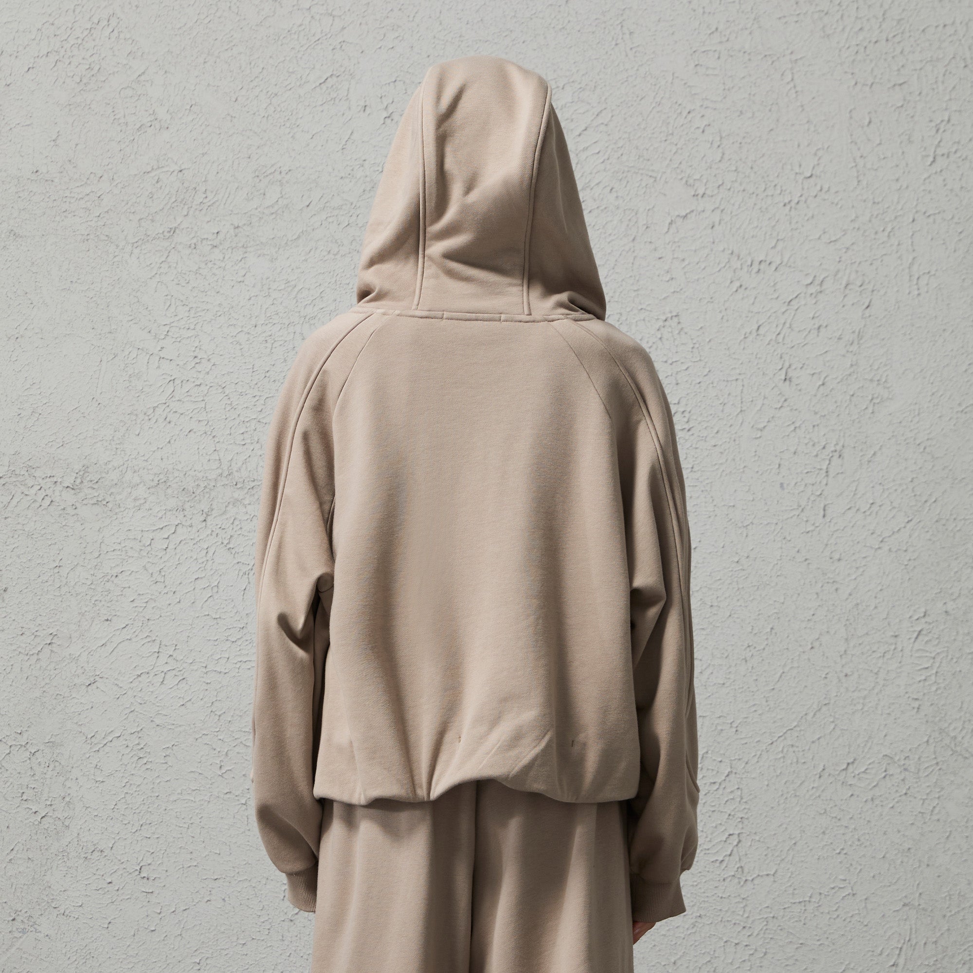 ORGANIC EMOTION Curved Panel Drawstring-Hem Zip-Up Hoodie, premium urban and streetwear designers apparel on PROJECTISR.com, ORGANIC EMOTION