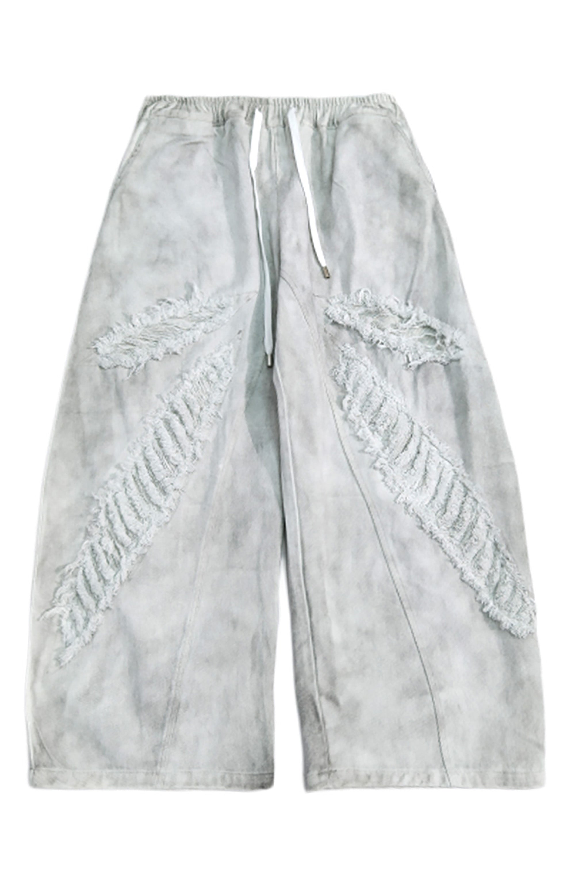 UUCSCC Mud-Dyed Distressed Straight-Leg Jeans