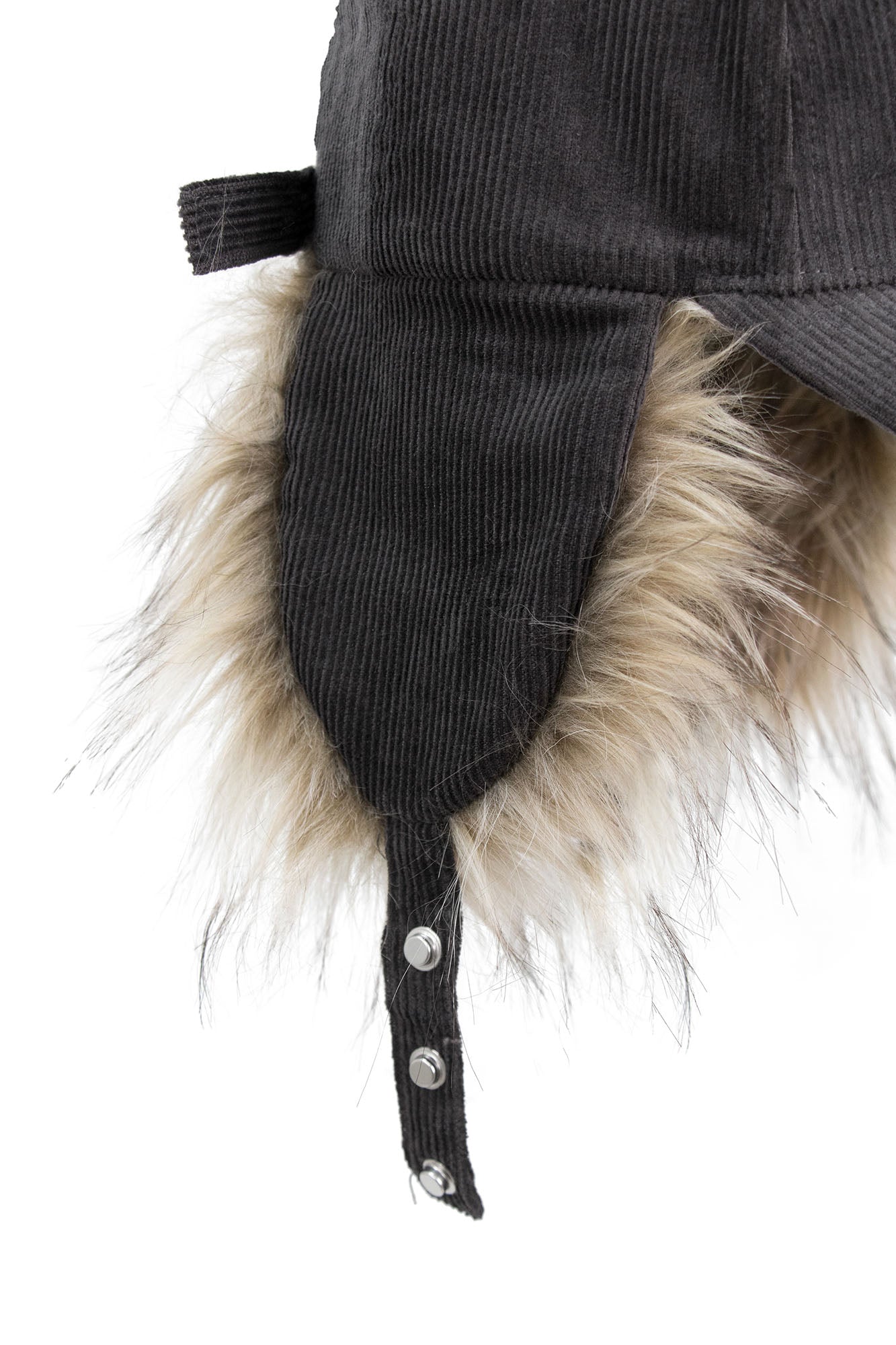 RELABEL Faux-Fur Earflaps Corduroy Cap
