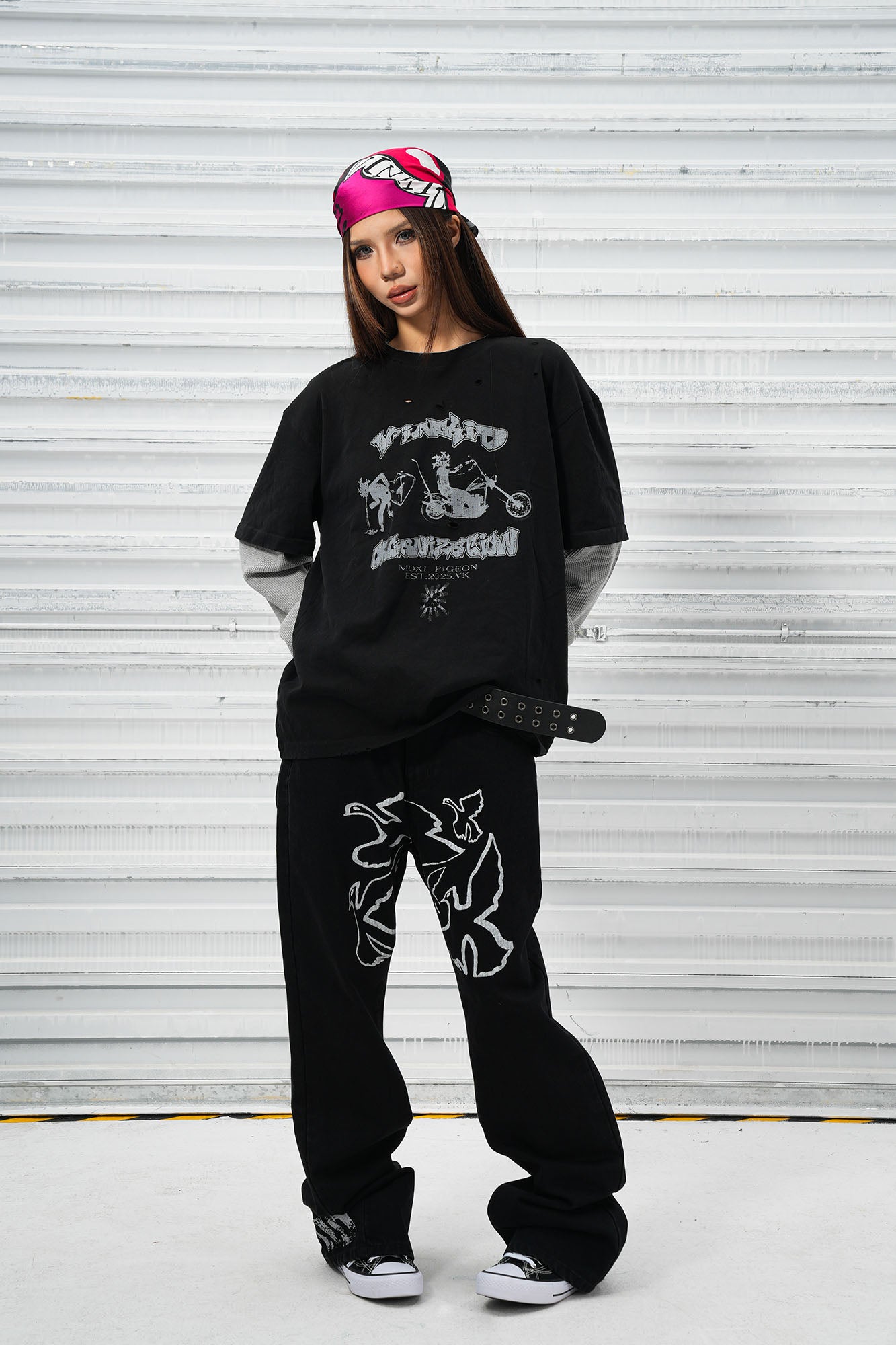 VINKID Stacked Sleeve Graphic Long-Sleeve Tee, premium urban and streetwear designers apparel on PROJECTISR.com, VINKID