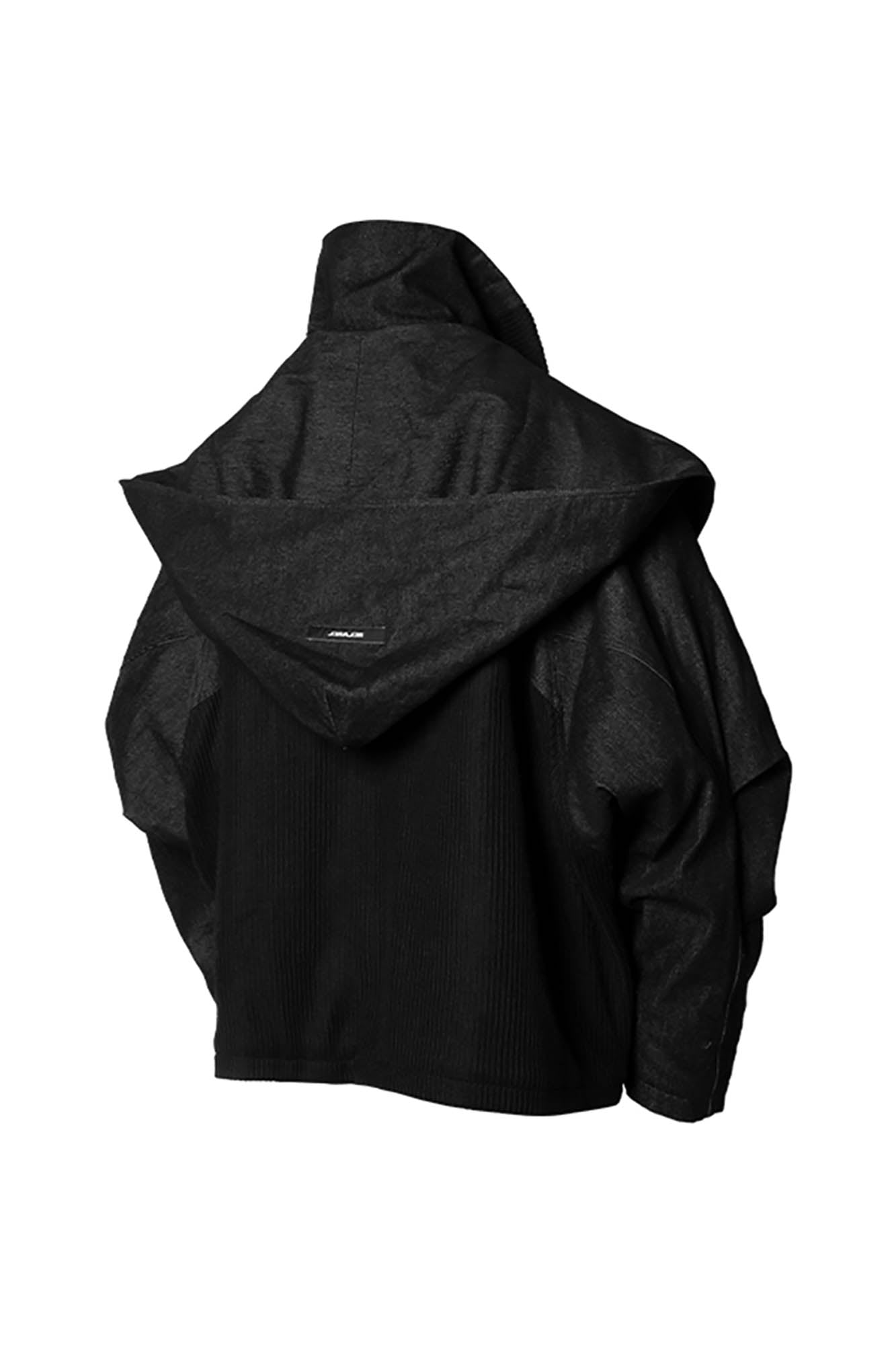 RELABEL Mask-Hood Spliced Denim Paneled Jacket, premium urban and streetwear designers apparel on PROJECTISR.com, RELABEL