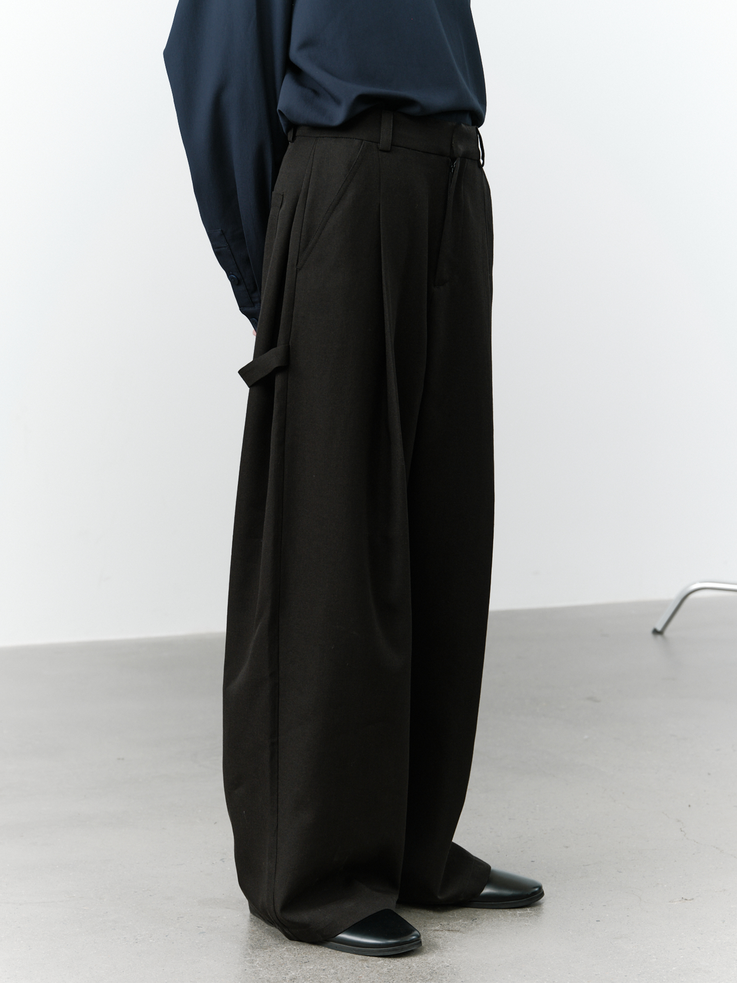 GRAINMUSTARD Minimal Draped Wide-Leg Trousers, premium urban and streetwear designers apparel on PROJECTISR.com, GRAINMUSTARD