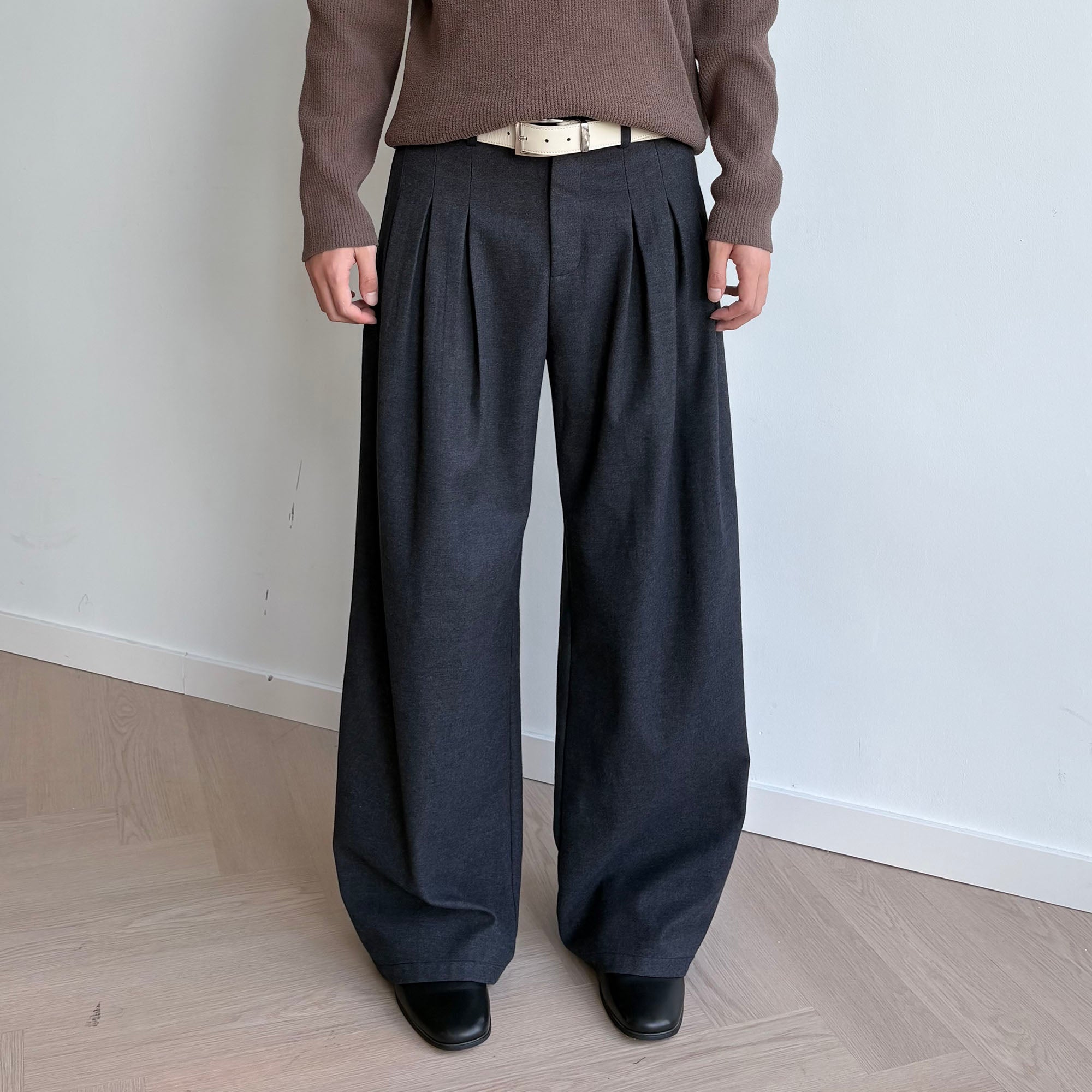 KREATE Triple-Pleat Wide-Leg Trousers, premium urban and streetwear designers apparel on PROJECTISR.com, KREATE