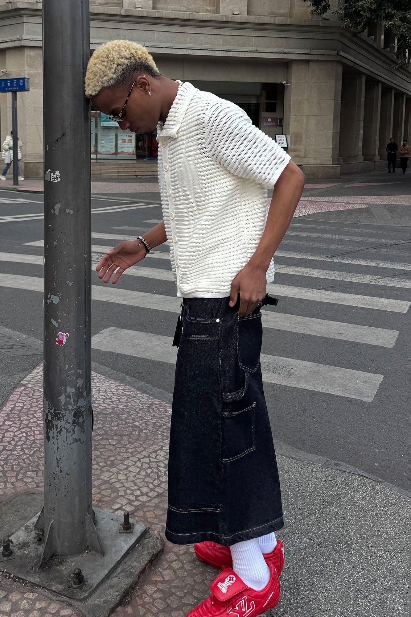 STEEPC Double-Knee Raw Denim Short, premium urban and streetwear designers apparel on PROJECTISR.com, STEEPC