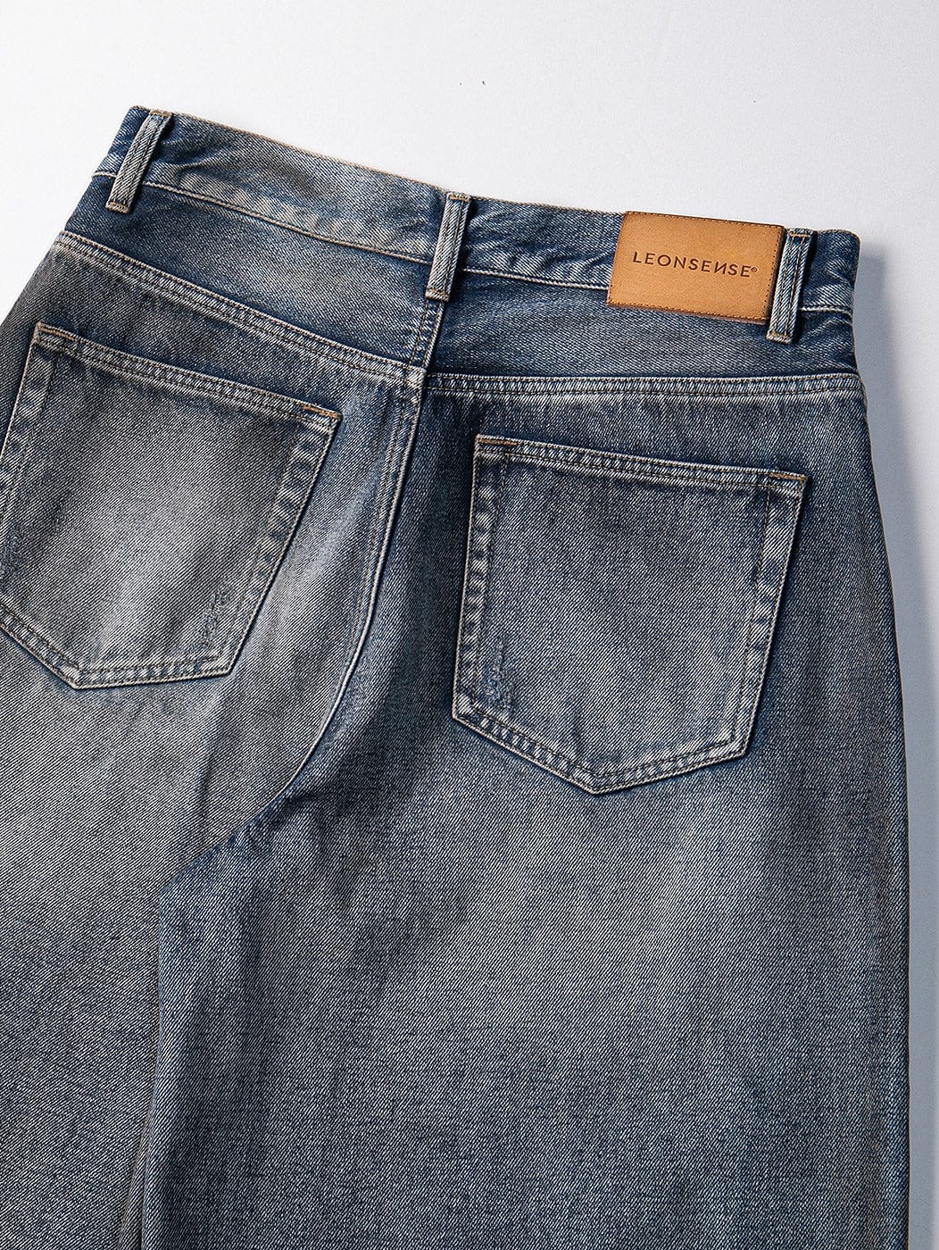 LEONSENSE Side Spliced Washed Oversized Jeans, premium urban and streetwear designers apparel on PROJECTISR.com, LEONSENSE