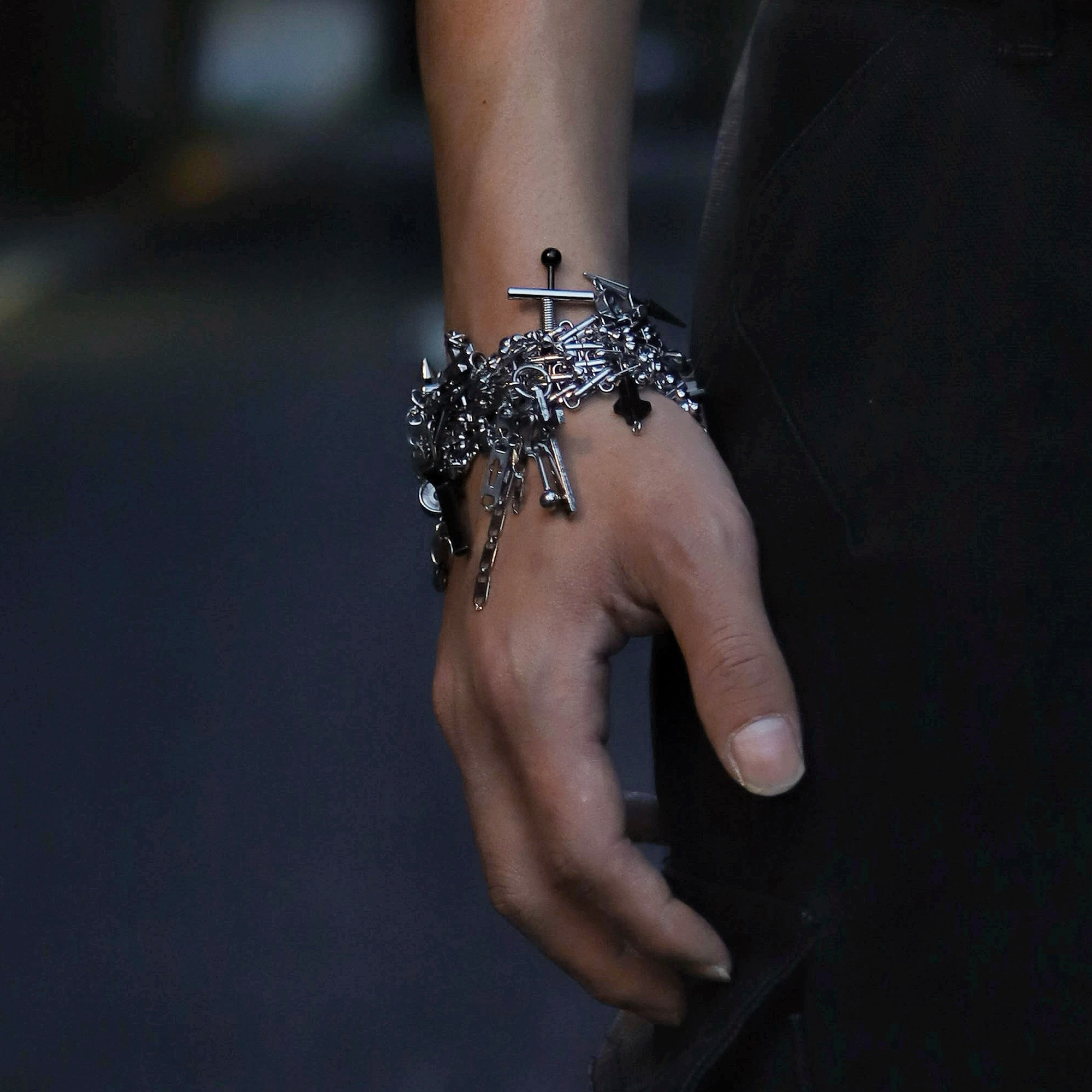 NUNKNOTX Handmade Cross Charm Punk Bracelet