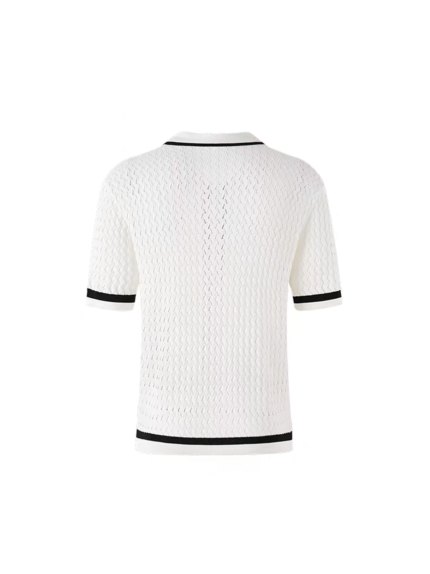 TIWILLTANG Contrast Trim Knitted Half Shirt