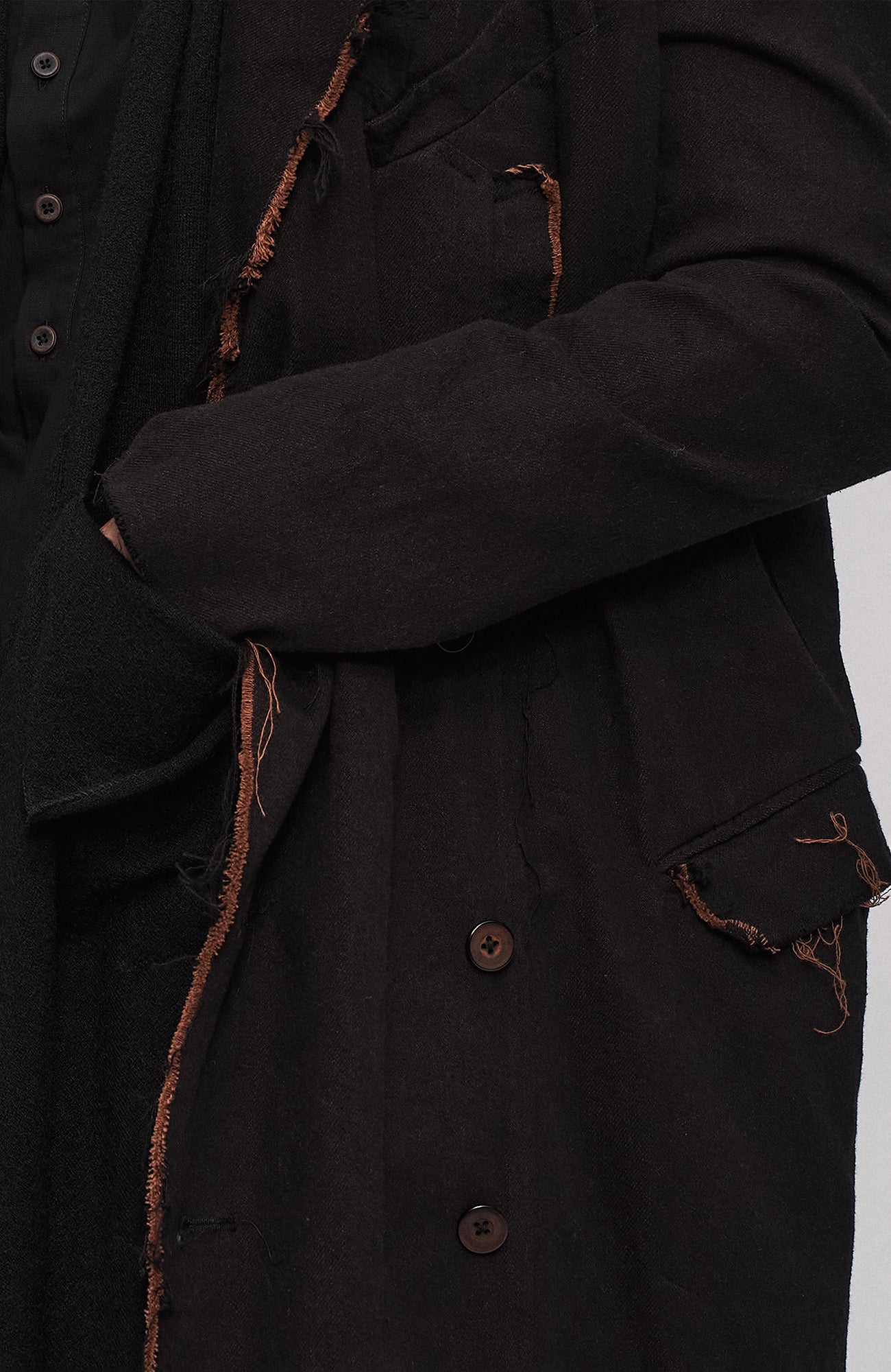 ILNya Nieternite Nifutur Raw-Edge Wool-Blend Longline Coat, premium urban and streetwear designers apparel on PROJECTISR.com, ILNya Nieternite Nifutur
