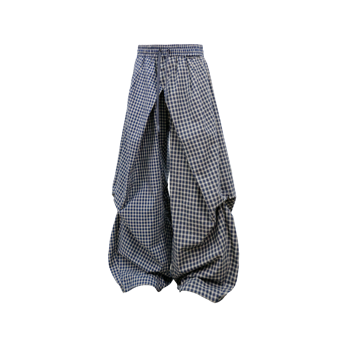 RELABEL Gingham Draped Drawstring Oversized Cargo, premium urban and streetwear designers apparel on PROJECTISR.com, RELABEL