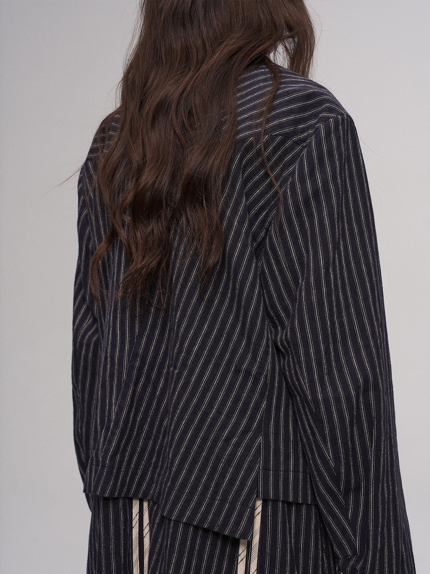 ILNya Nieternite Nifutur Deconstructed Stripe Panel Layered Jacket